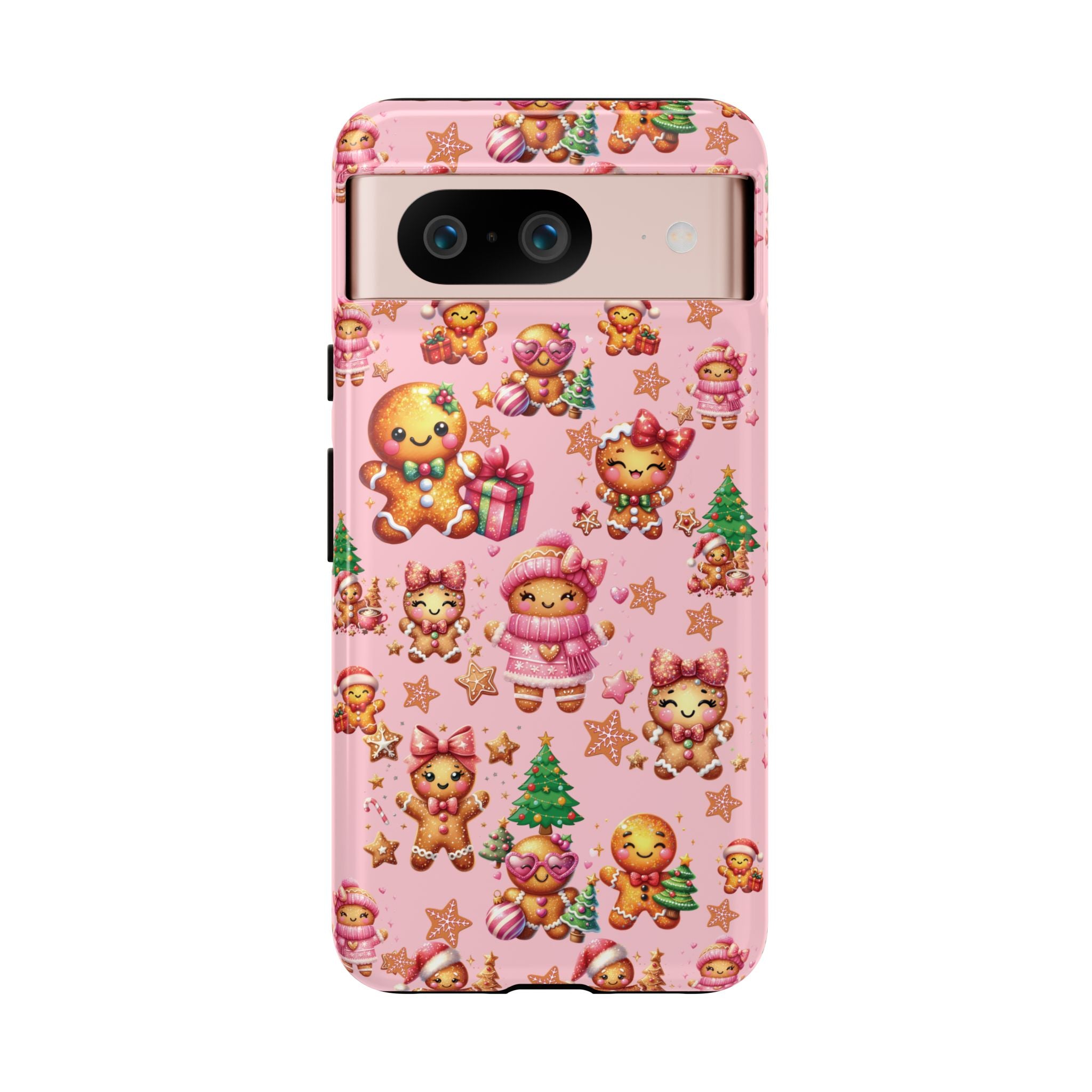 Adorable Pink Gingerbread Girl Phone Case Girly Holiday Vibes, Sweet Christmas Aesthetic, Cute & Festive Gift Idea for Her, Fun Protective Cover