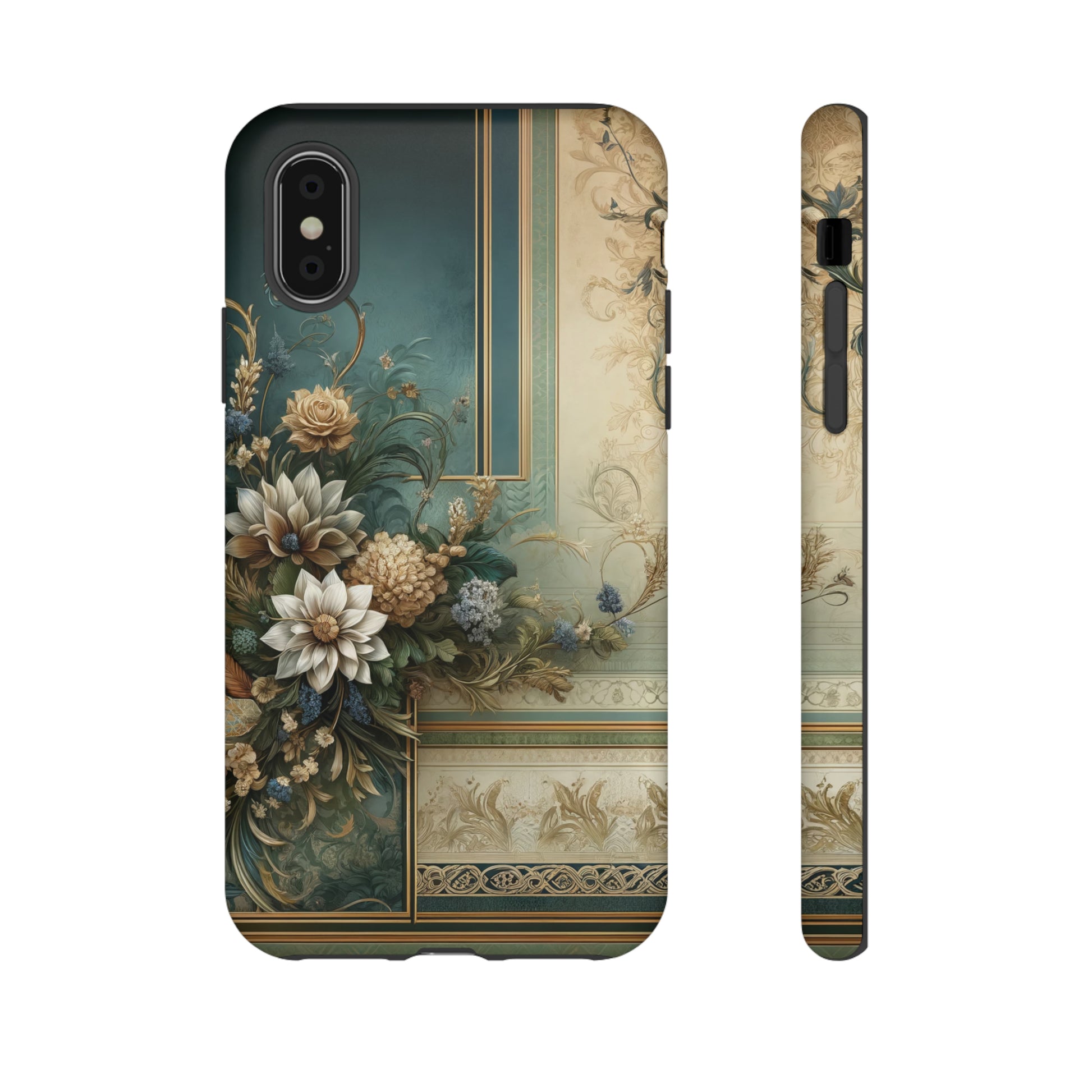 Victorian Floral Boho Luxury Phone Tough Case Floral Elegant Durable Stylish for Modern Devices iPhone 15, Samsung iPhone Samsung Accessory Gift for Her.