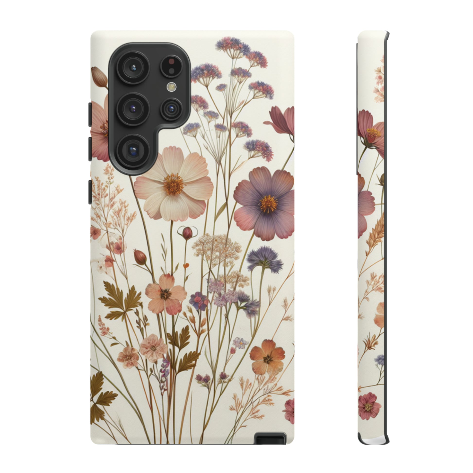 Wildflower Boho Luxury Phone Tough Case Floral Elegant Durable Stylish for Modern Devices iPhone 15, Samsung iPhone Samsung Accessory Gift for Her.