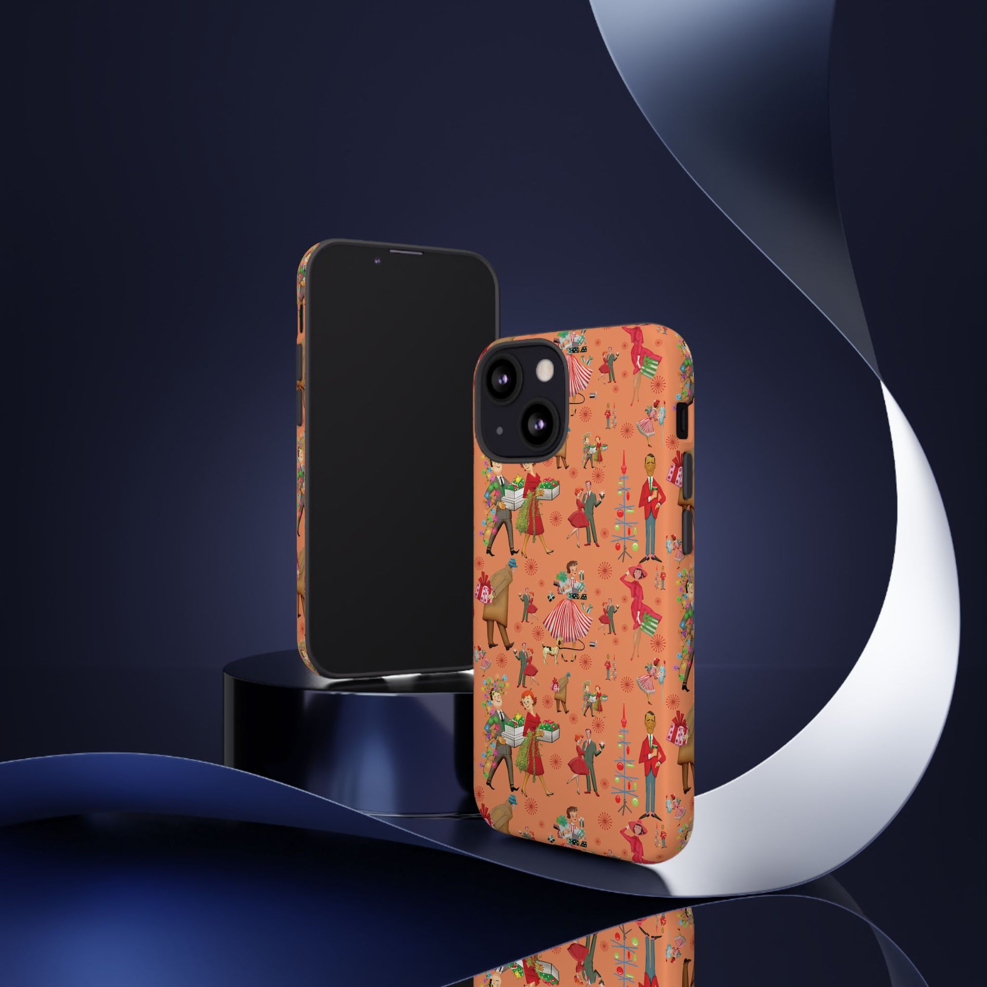Retro Christmas 50s Phone Case Unique Holiday Protection for Your Device | Stylish & Durable Cover Gift for Her Phone 17, 16, 15, Samsung iPhone Accessory Gift for Her