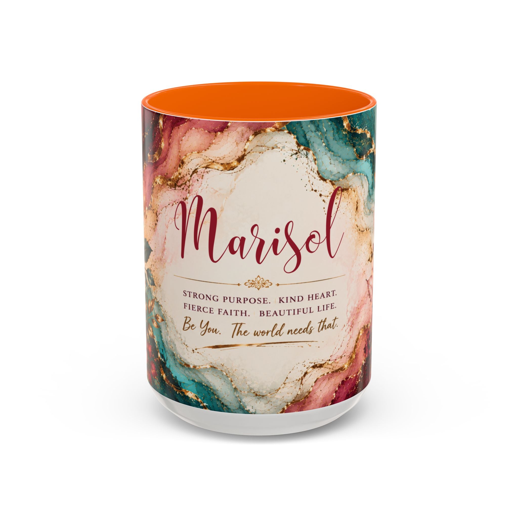 Personalized Name Mug for Women, Inspirational Color Handle Coffee Mug, 11 oz or 15 oz Gift for Her