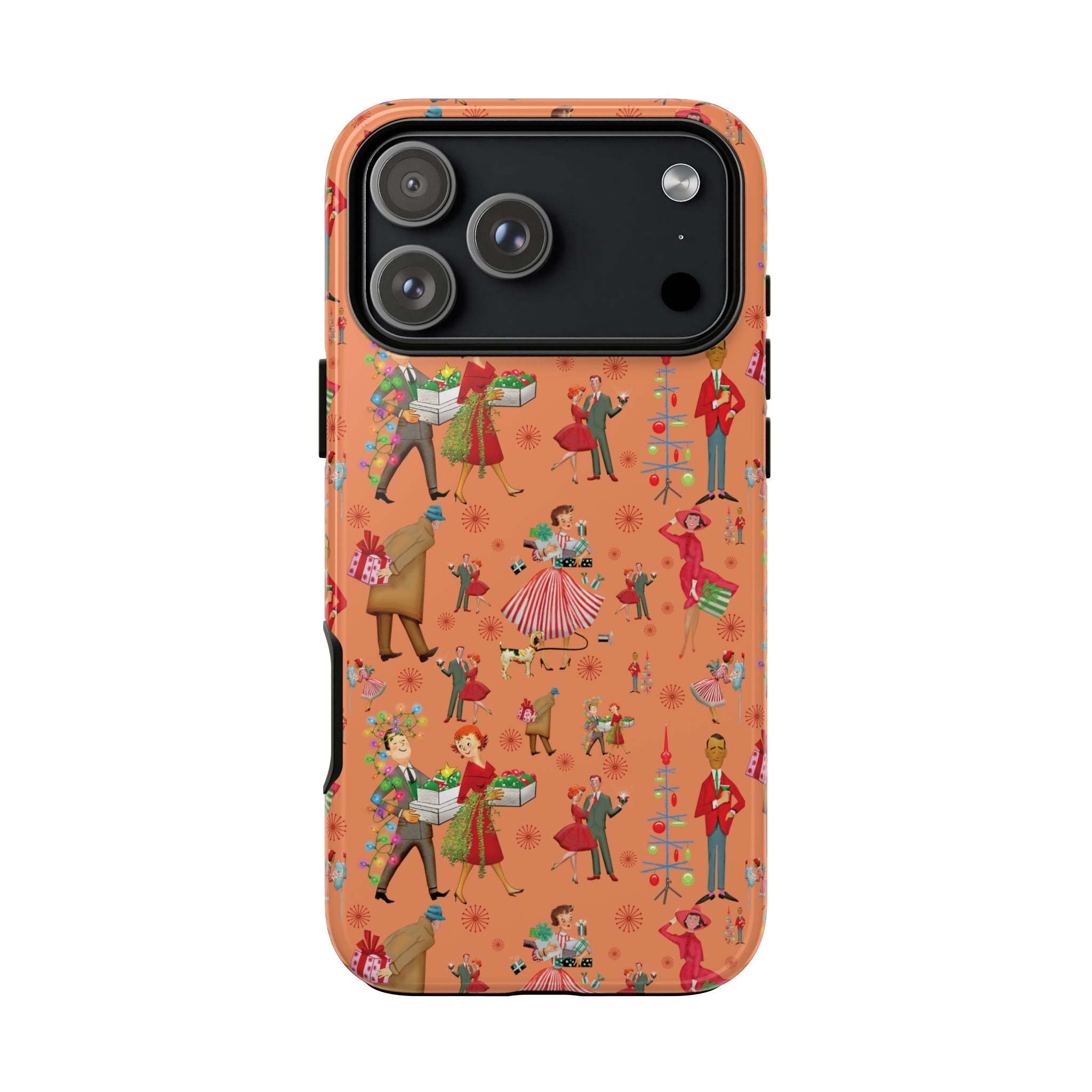 Retro Christmas 50s Phone Case Unique Holiday Protection for Your Device | Stylish & Durable Cover Gift for Her Phone 17, 16, 15, Samsung iPhone Accessory Gift for Her