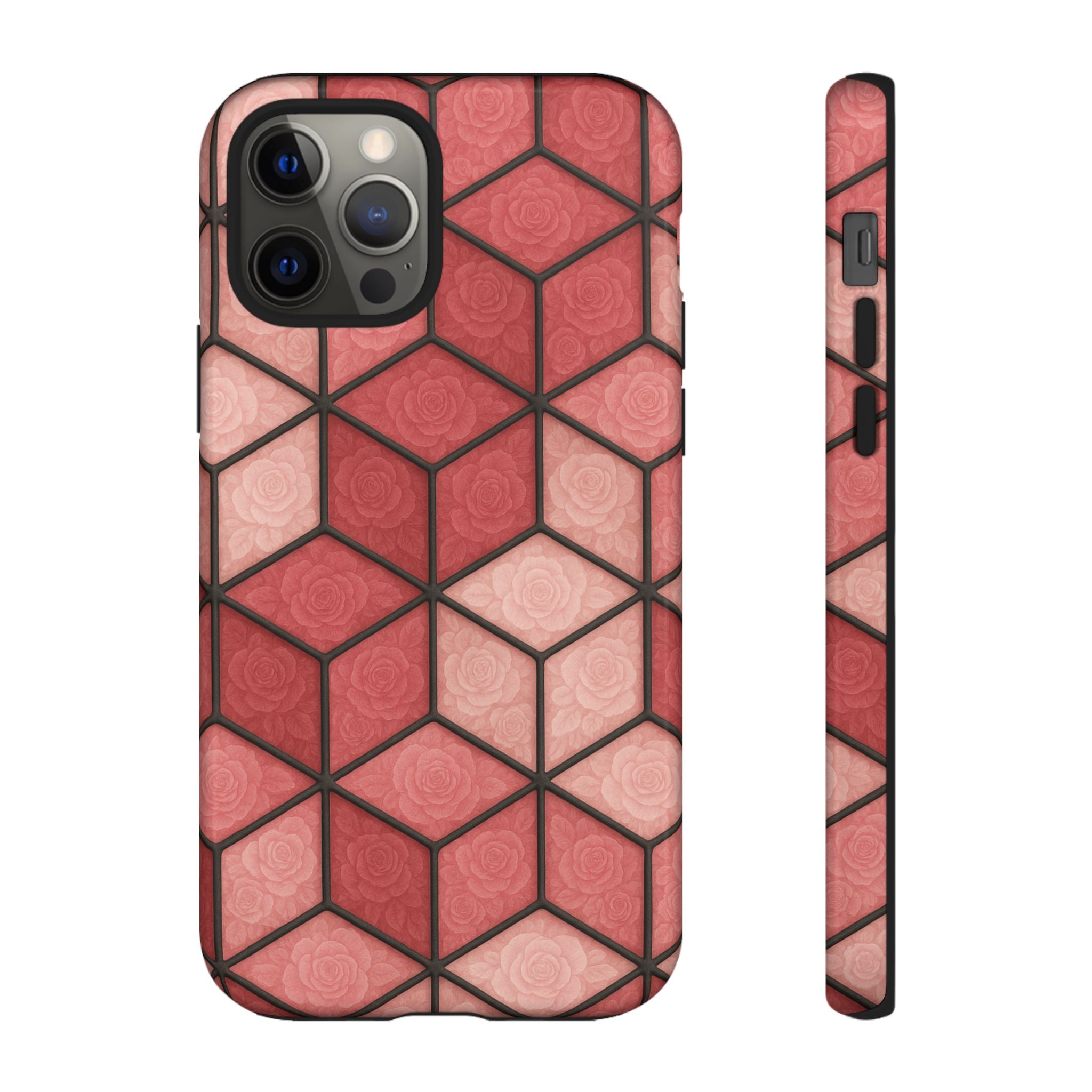 Geometric Stained Glass Illusion Phone Case Colorful Abstract Art, Aesthetic Protective Cover for iPhone, Samsung & Google, Unique Gift Idea Mom