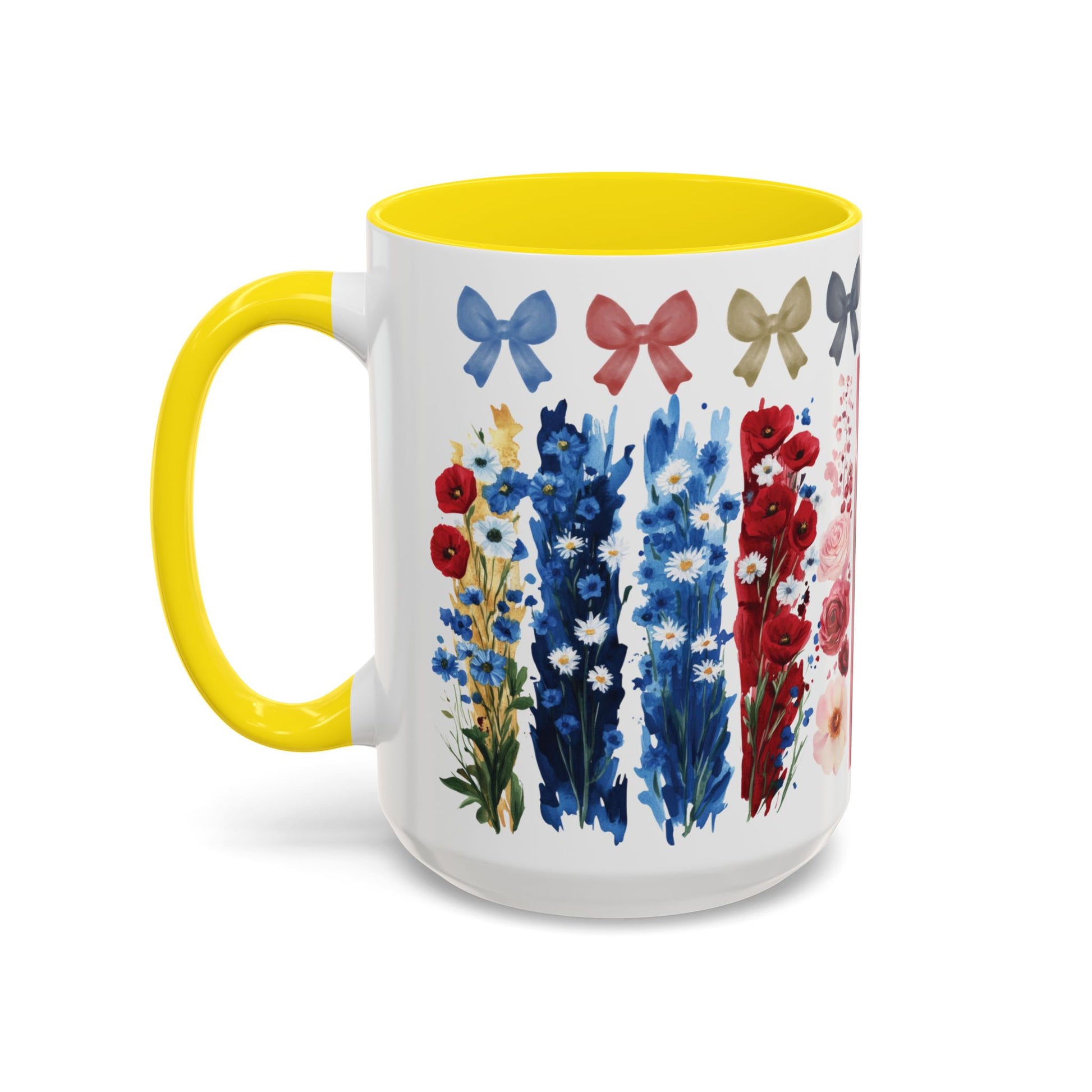 Brushstroke floral With Bows| Christian Mug with Bible Verse | Inspirational Gift for Christians | 11oz and 15oz Ceramic Coffee Mug Cozy Spring Mornings