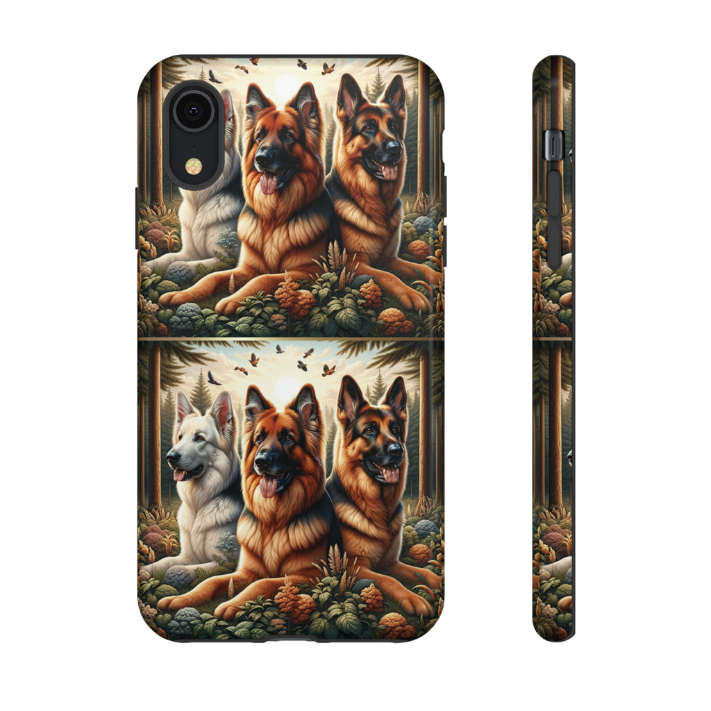 German Shepherd Phone Tough Case Floral Elegant Durable Dog Lover Devices iPhone 15, Samsung iPhone Samsung Accessory Gift for Her.