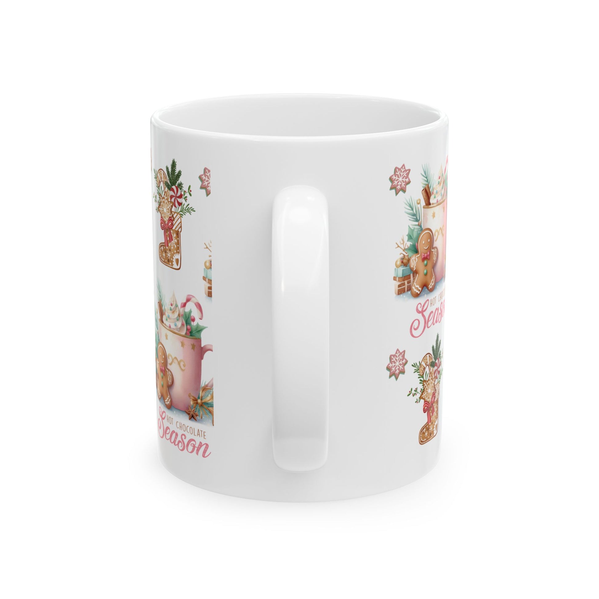 Charming Gingerbread with Hot Chocolate Season Pink Mug | Festive 11oz & 15oz Holiday Coffee Cups | Perfect Christmas Gift, Cozy Winter Drinks, and Seasonal  Mug for Tea, Cocoa, and More Unique Gift for Mom - MRSBYVALLE