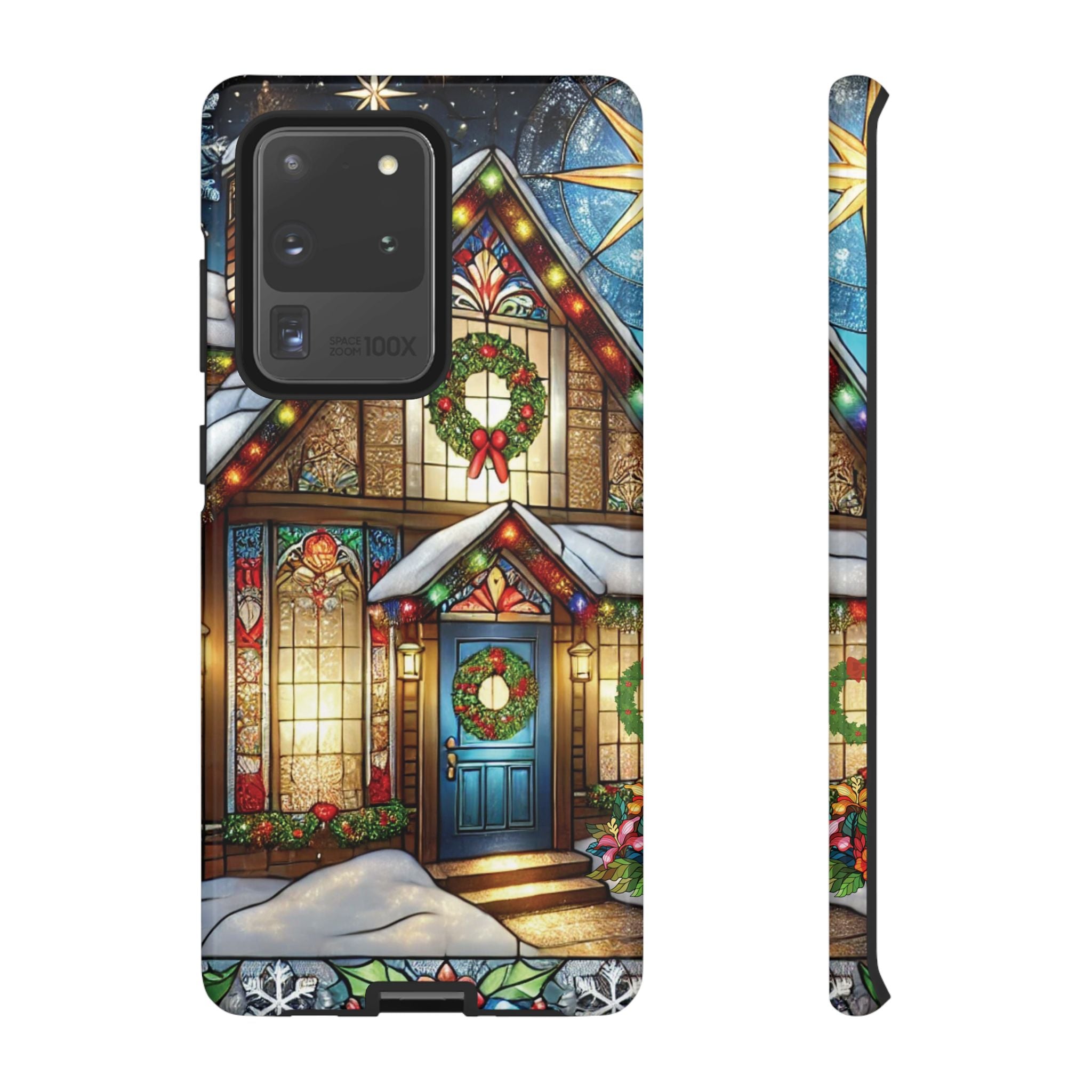 Phone Case - Stain Glass Christmas Unique Holiday Protection Gift for Her