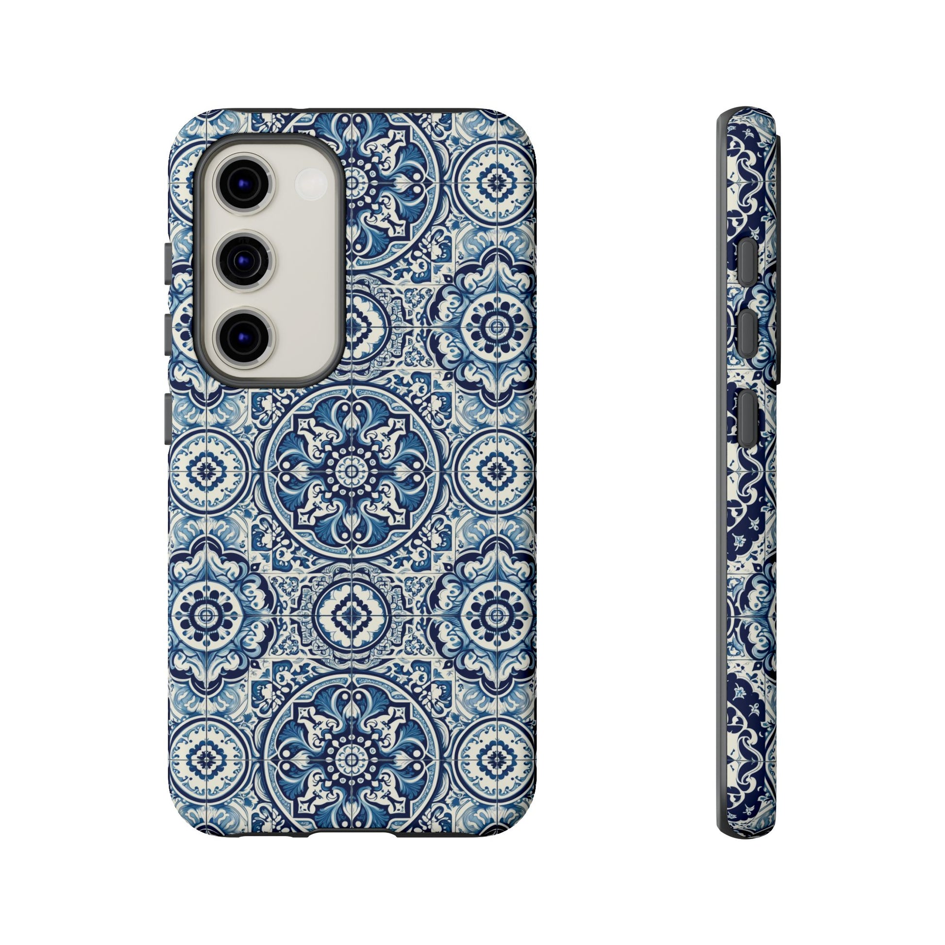 Azulejo Tile Phone Case Elegant Mediterranean Blue Porcelain Design iPhone 17, 16, 15, Samsung iPhone Samsung Accessory Gift for Her