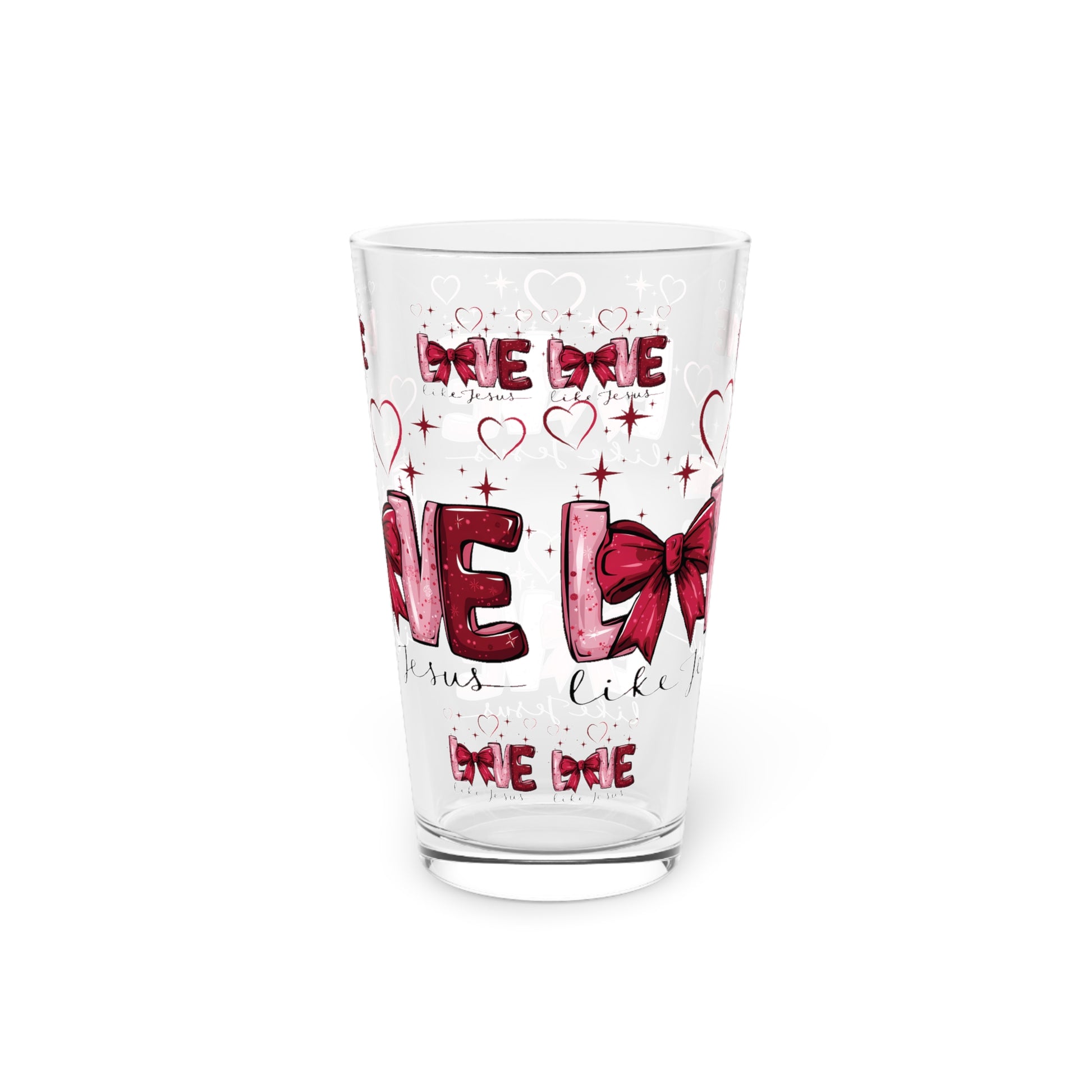 Love Like Jesus—Christian 16oz Pint Glass | Inspirational Faith Drinkware, Perfect Religious Gift for Believers, Christian Homes & Faith Collections