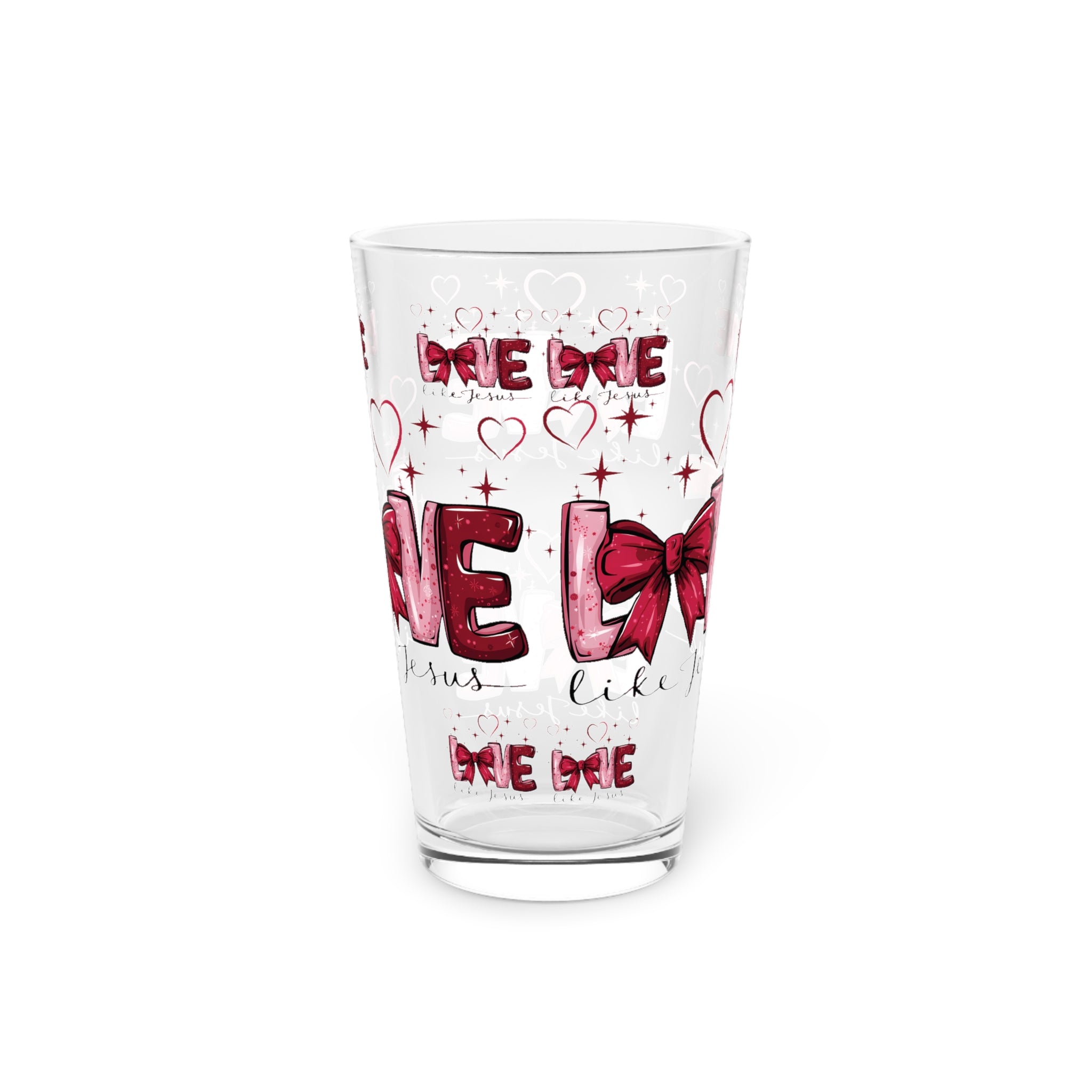 Love Like Jesus—Christian 16oz Pint Glass | Inspirational Faith Drinkware, Perfect Religious Gift for Believers, Christian Homes & Faith Collections