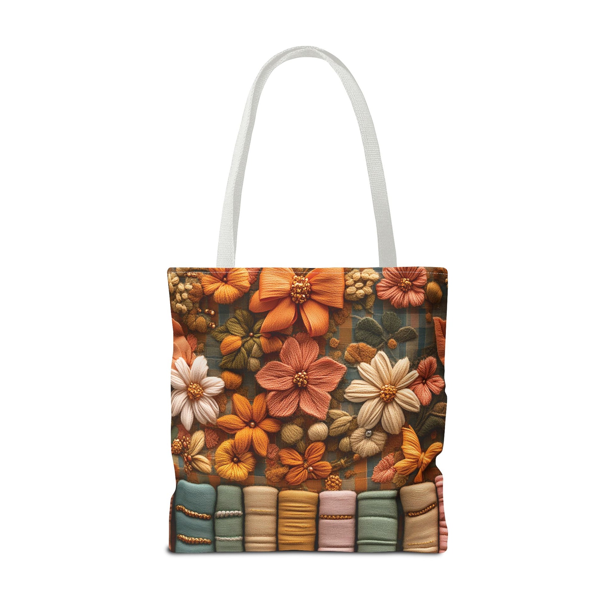 Boho Floral 3D Illusion Tote with Books Design Stylish and Functional Bag for Everyday Use Durable, Reusable, and Perfect for Book Lovers and Boho Enthusiasts Season - MRSBYVALLE