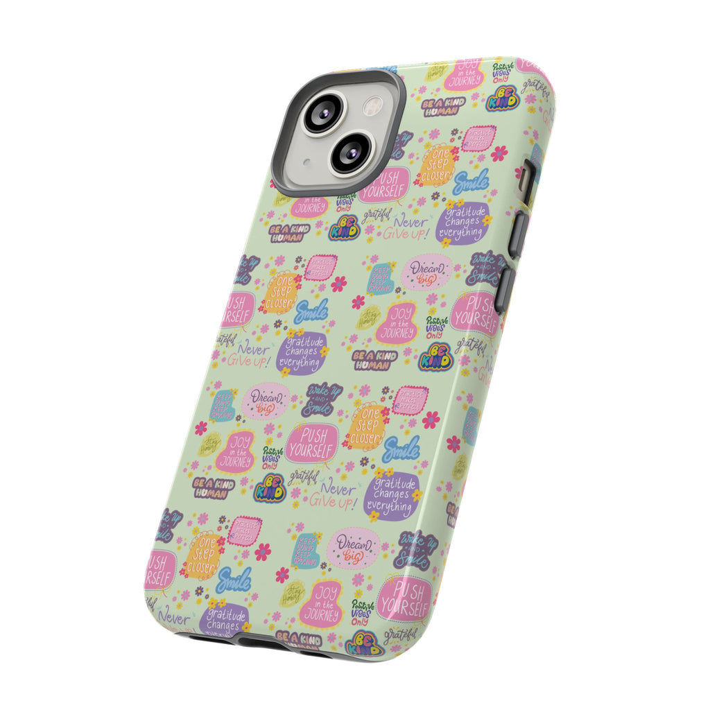 Good Vibes Only Protective Phone Case  Shockproof Slim Aesthetic Motivational Quote Cover, Positive Affirmation Gift for Mom, Teens & Besties | iPhone & Galaxy