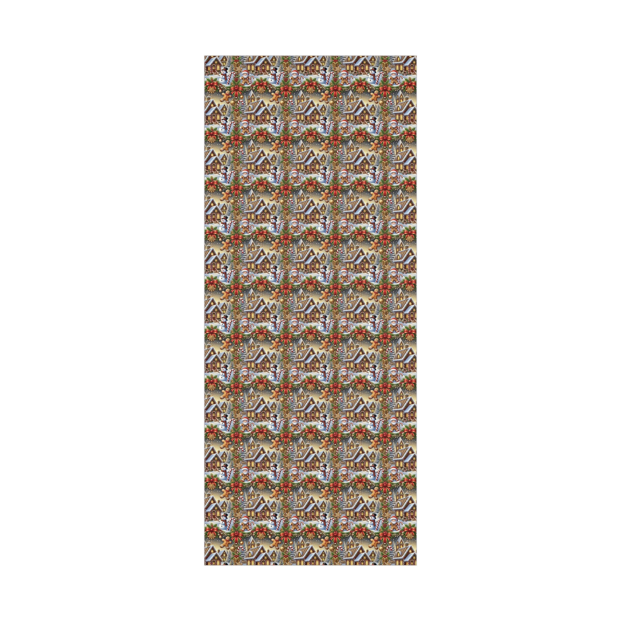 Gingerbread House & Snowman Christmas Wrapping Paper Festive Holiday Gift Wrap with Vibrant Perfect for Christmas Presents and Seasonal Decor - MRSBYVALLE