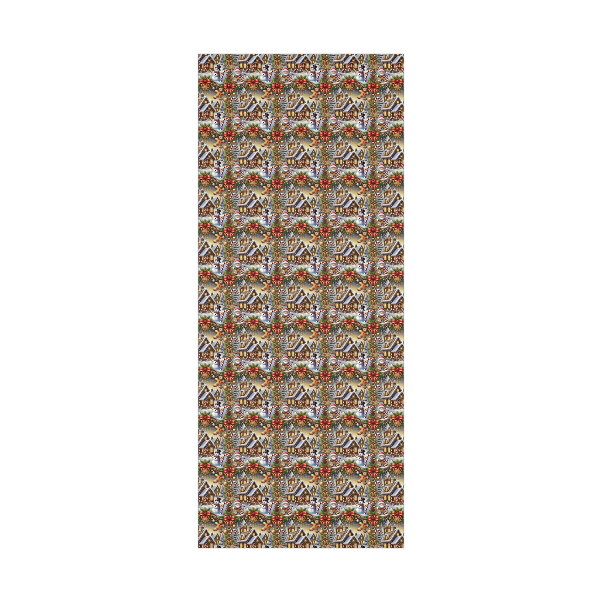 Gingerbread House & Snowman Christmas Wrapping Paper Festive Holiday Gift Wrap with Vibrant Perfect for Christmas Presents and Seasonal Decor - MRSBYVALLE