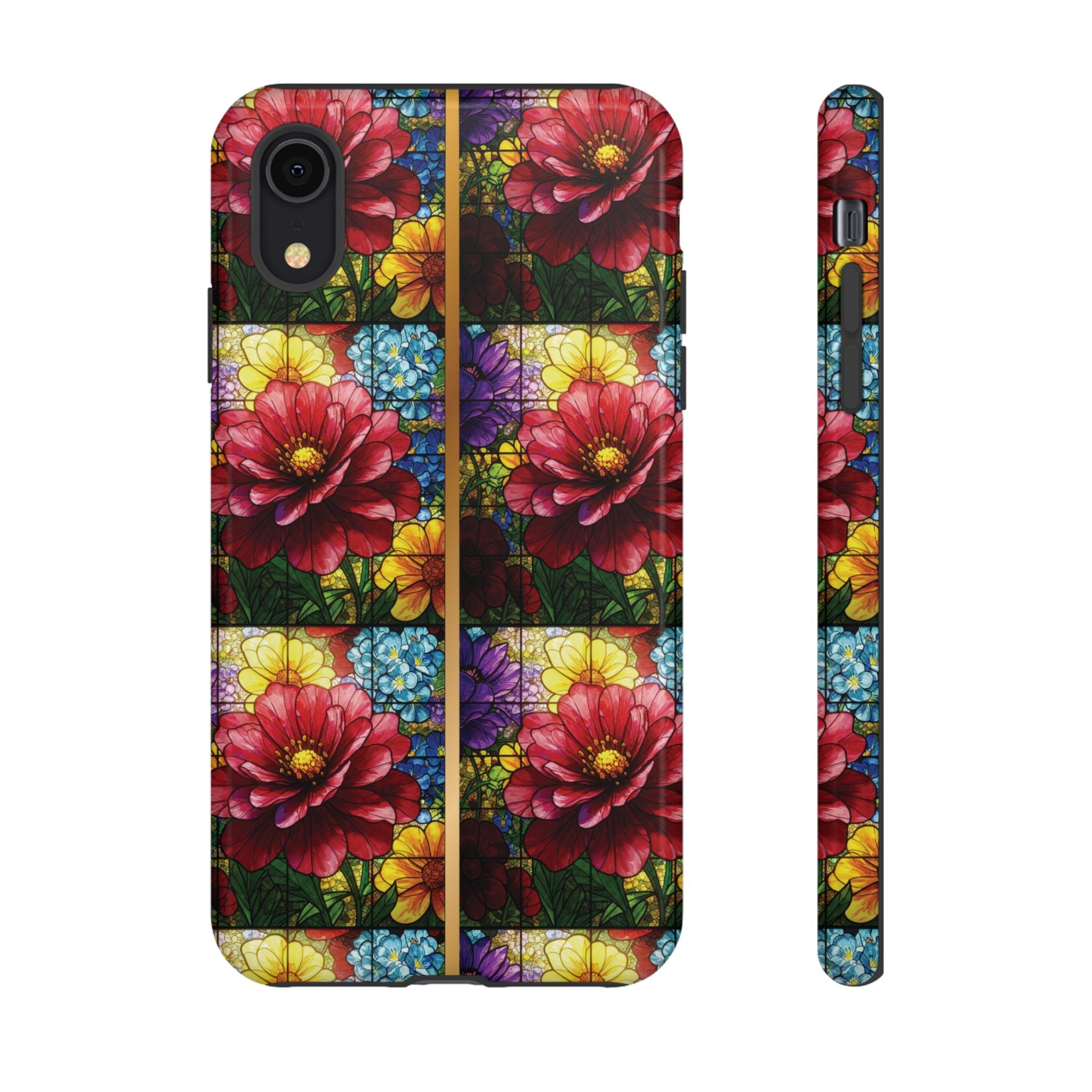 Stained Glass Illusion Floral Phone Case  3D Colorful Flower Design, Protective Christian Gift, Fits iPhone, Samsung, Google Pixel