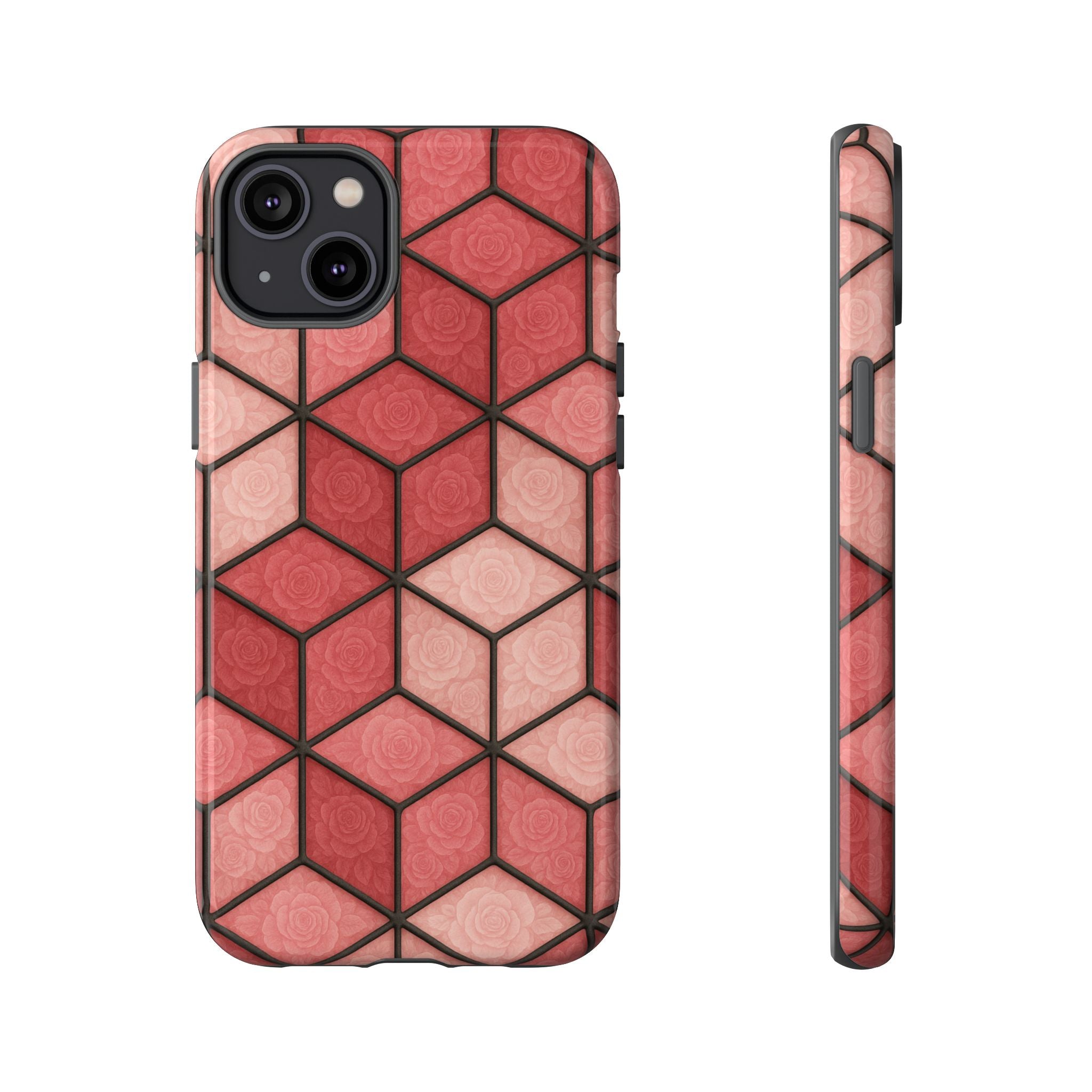 Geometric Stained Glass Illusion Phone Case Colorful Abstract Art, Aesthetic Protective Cover for iPhone, Samsung & Google, Unique Gift Idea Mom