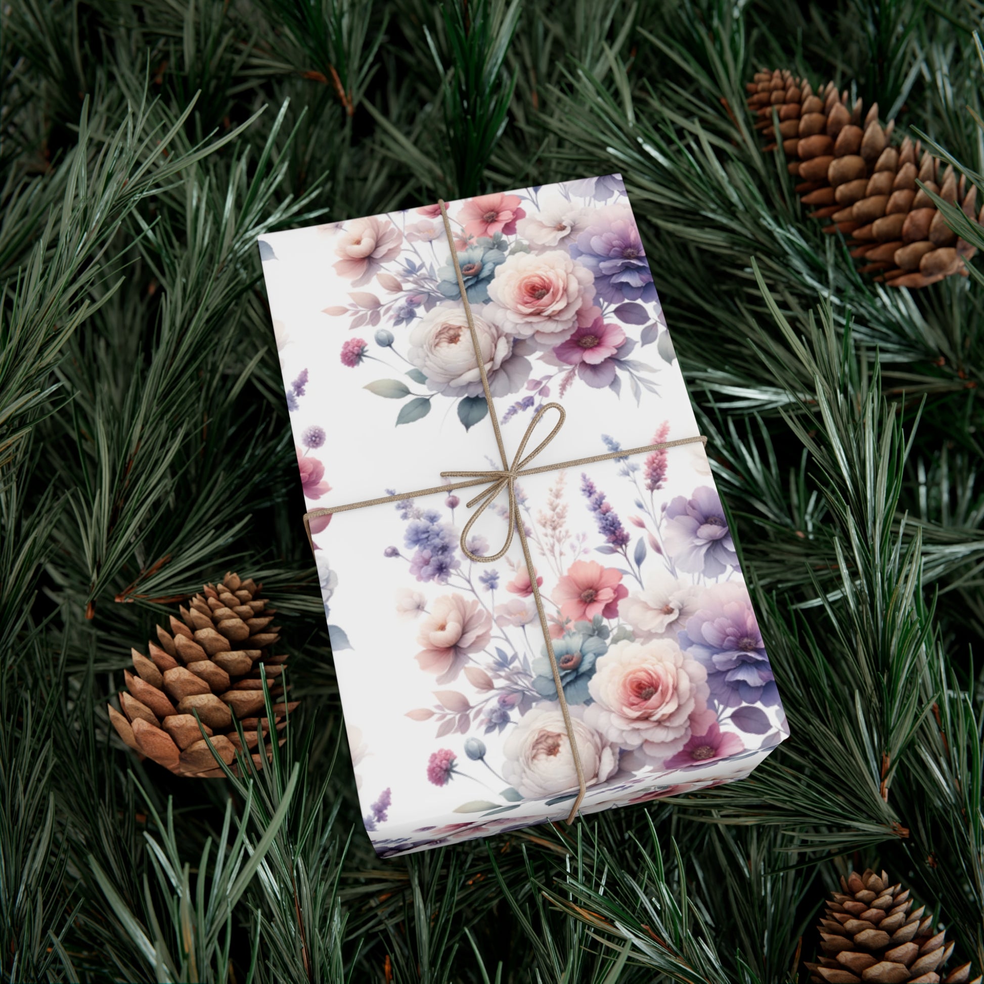 Pastel Wildflowers Gift Wrap It's Perfect for Weddings, Bridal & Baby Showers Eco-Friendly, Vibrant Design in Matte/Satin, All Occasion.