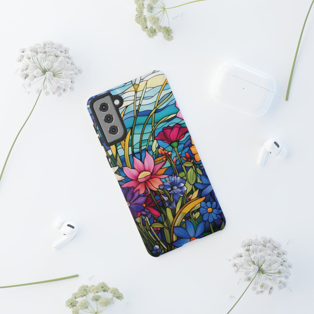 Wildflowers Stain Glass Illusion Phone Case Unique Holiday Protection for Your Device | Stylish & Durable Cover Gift for Her Phone 15, Samsung iPhone Samsung Accessory Gift for Her