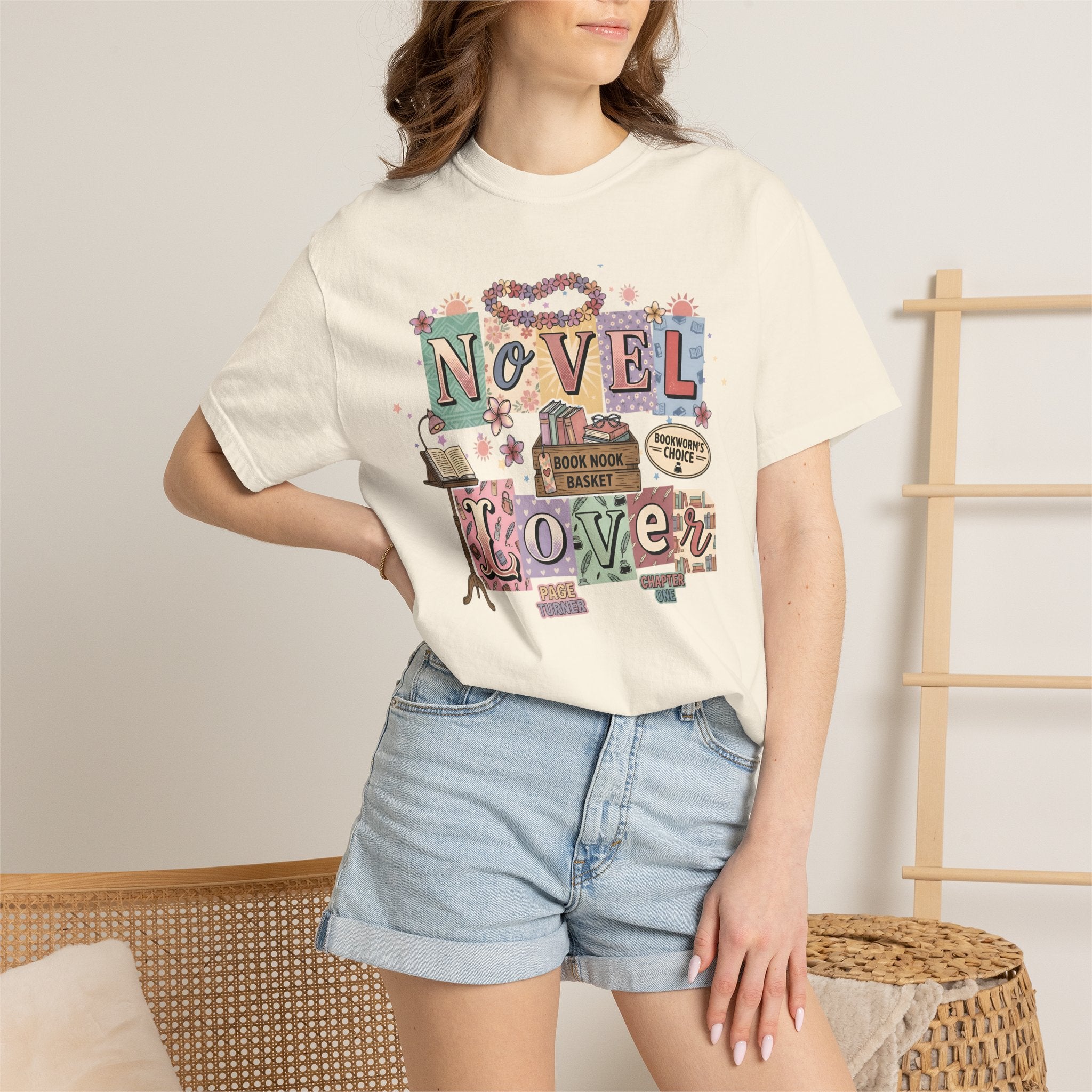 Novel Lover Reader T-Shirt — Book Lover Tee for Her Romantic