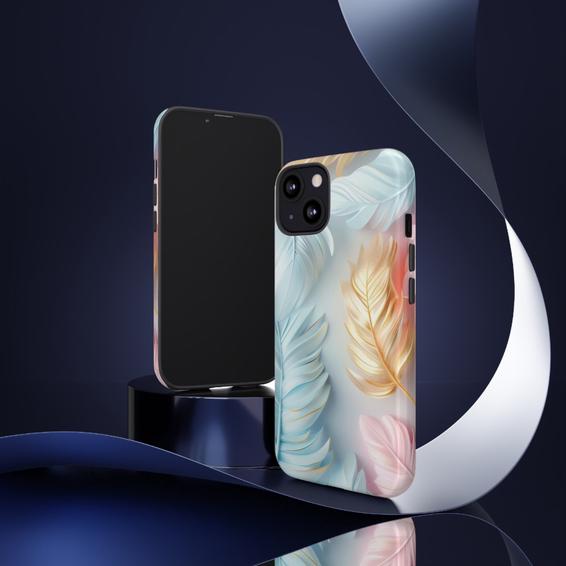 Pastel Feathers Protective Phone Case Gift for Her Phone 15, Samsung iPhone Samsung Gift for Her Case iPhone 15, Samsung iPhone Samsung Accessory Gift for Her