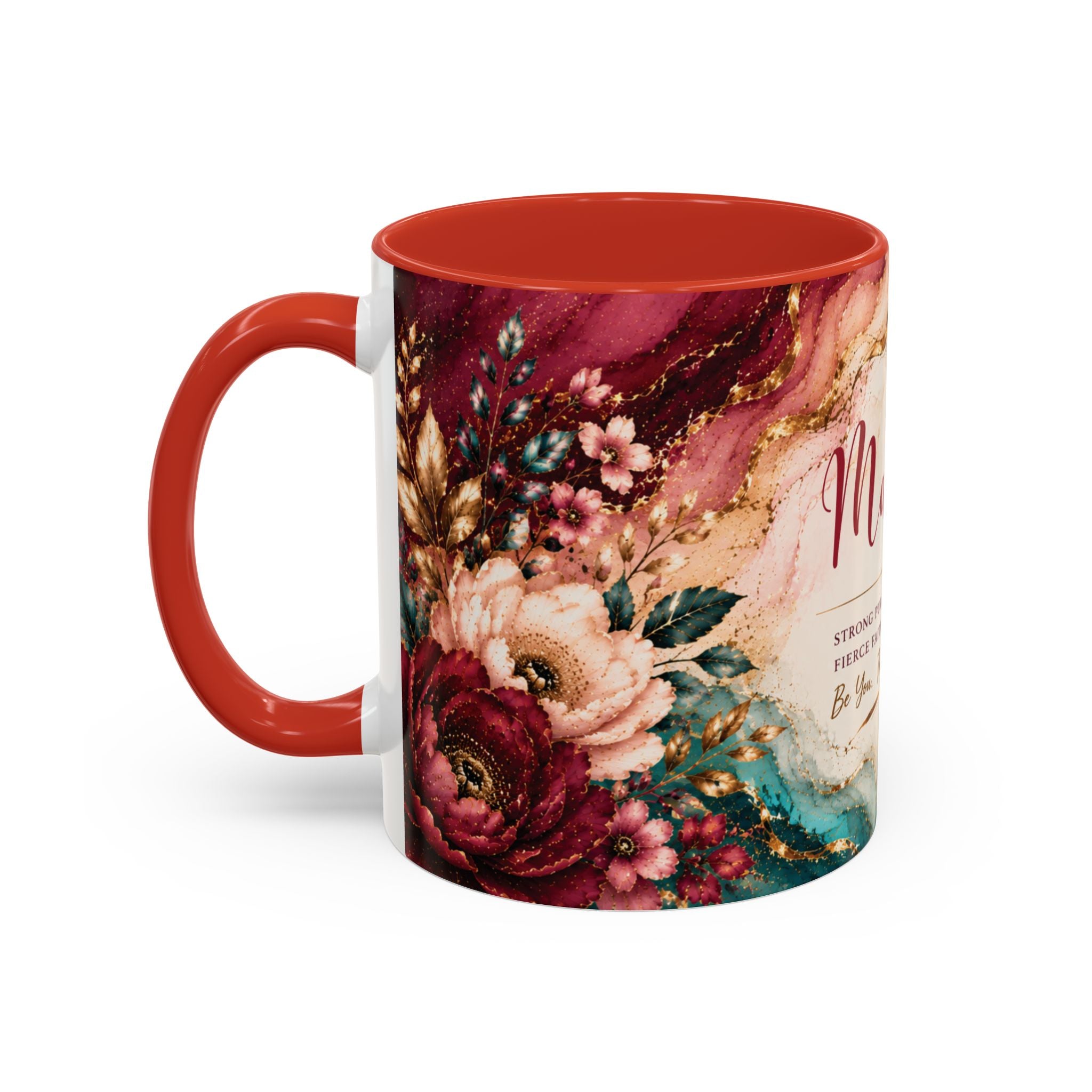 Personalized Name Mug for Women, Inspirational Color Handle Coffee Mug, 11 oz or 15 oz Gift for Her