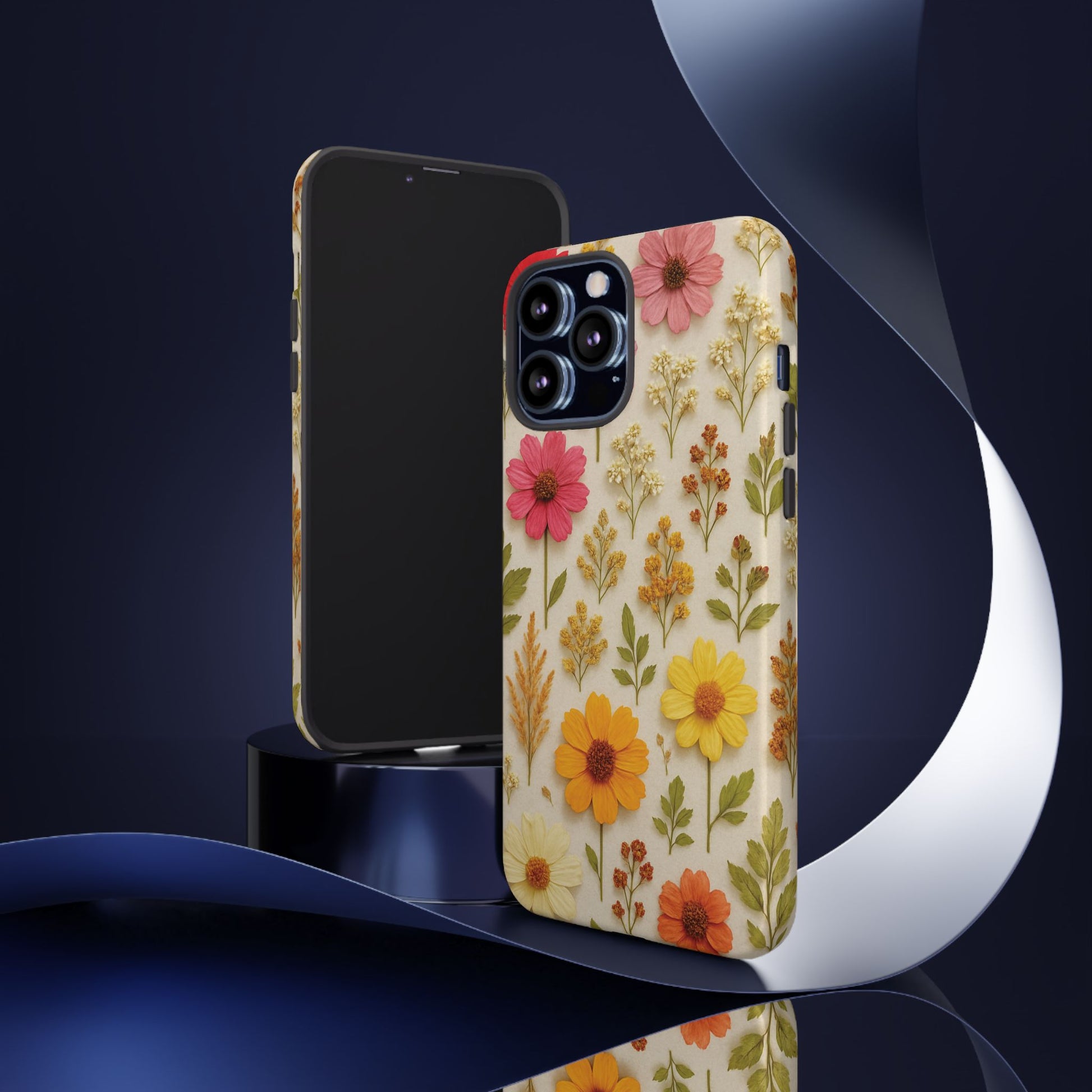 Dried Flowers Illusion Phone Case – Realistic Botanical Aesthetic, Colorful Pressed Floral Art, Trendy Nature-Inspired Protective Cover  iPhone & Samsung Models