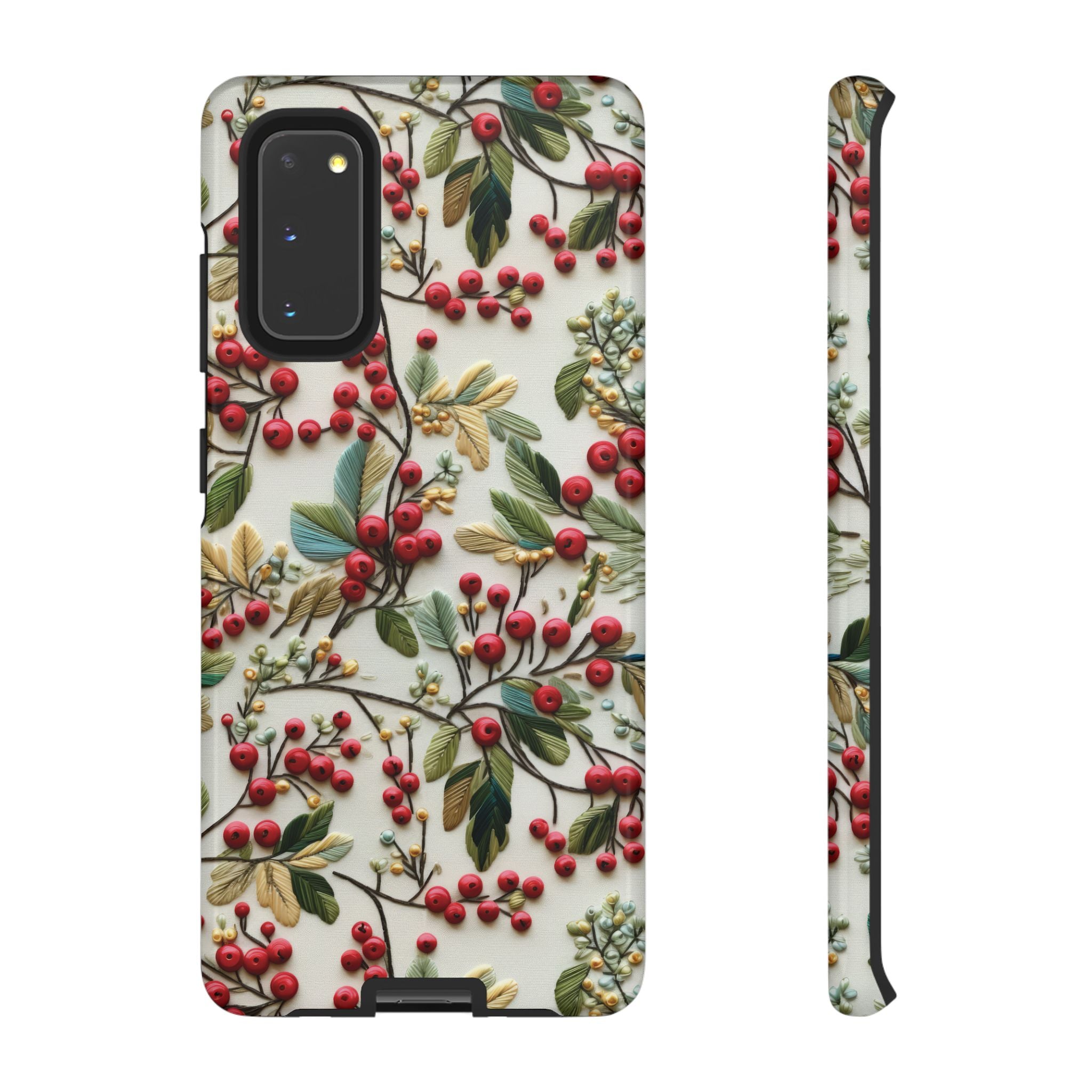 Holly Christmas Wildflowers Boho Chic Design Phone Case - Stylish, Protective Cover for All Models Gift for Mom Accessory Gift for Her