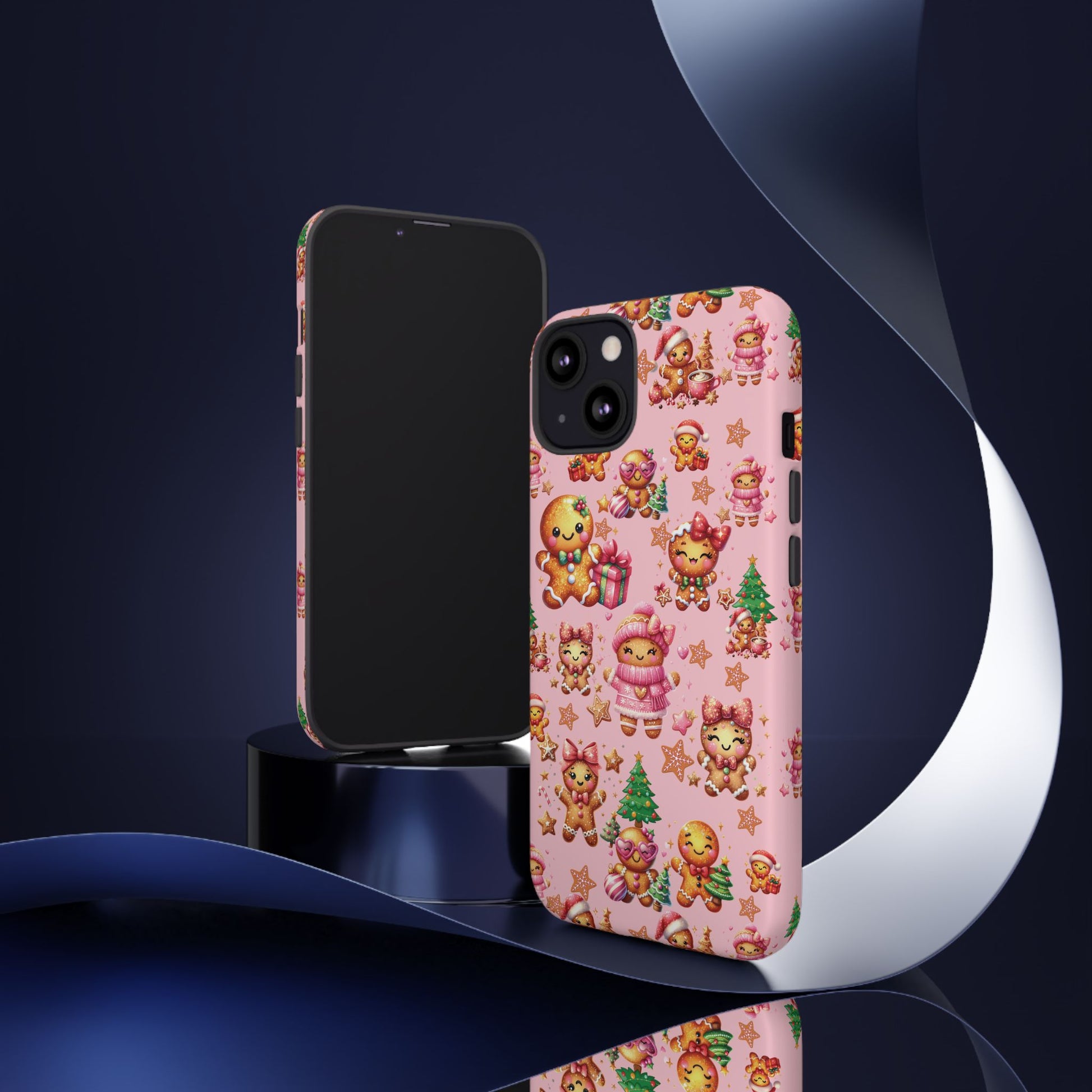 Adorable Pink Gingerbread Girl Phone Case Girly Holiday Vibes, Sweet Christmas Aesthetic, Cute & Festive Gift Idea for Her, Fun Protective Cover