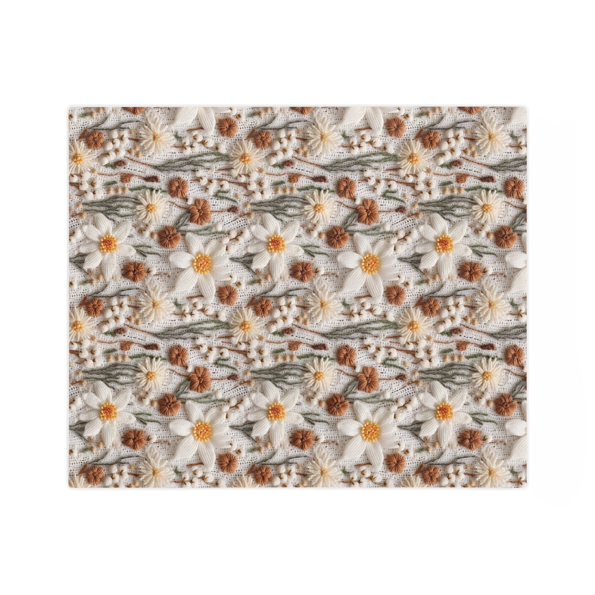 Wildflower Mirage Boho 3D Embroidery Illusion Minky Blanket Cozy Comfort Throw Ultra-Soft Microfiber Comfort Blanket, Perfect for Snuggling Decor, Cozy All-Season Warmth, Comfort Housewarming Gift Throw.