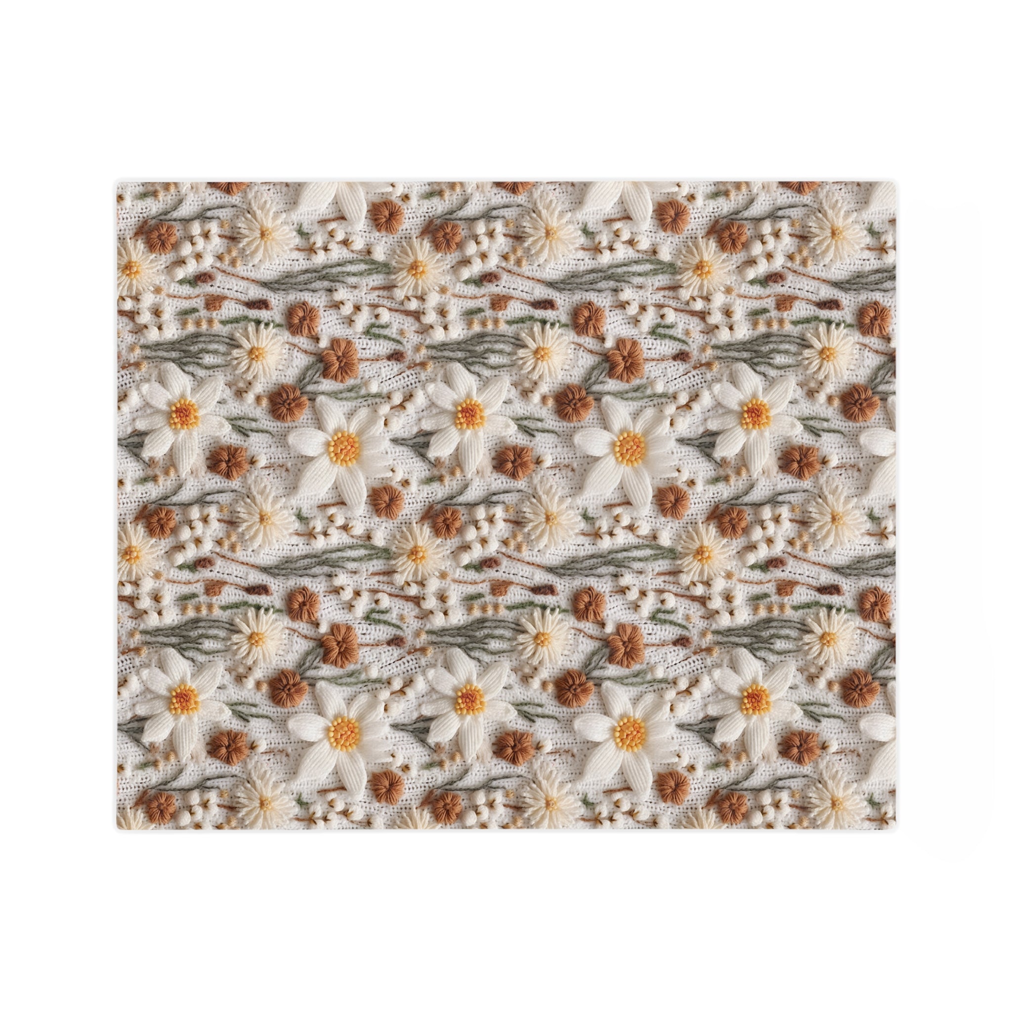 Wildflower Mirage Boho 3D Embroidery Illusion Minky Blanket Cozy Comfort Throw Ultra-Soft Microfiber Comfort Blanket, Perfect for Snuggling Decor, Cozy All-Season Warmth, Comfort Housewarming Gift Throw.