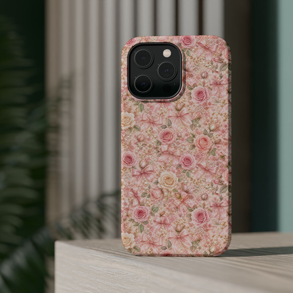 Floral Rose Pattern Magnetic Impact-Resistant Phone Case iPhone and Samsung