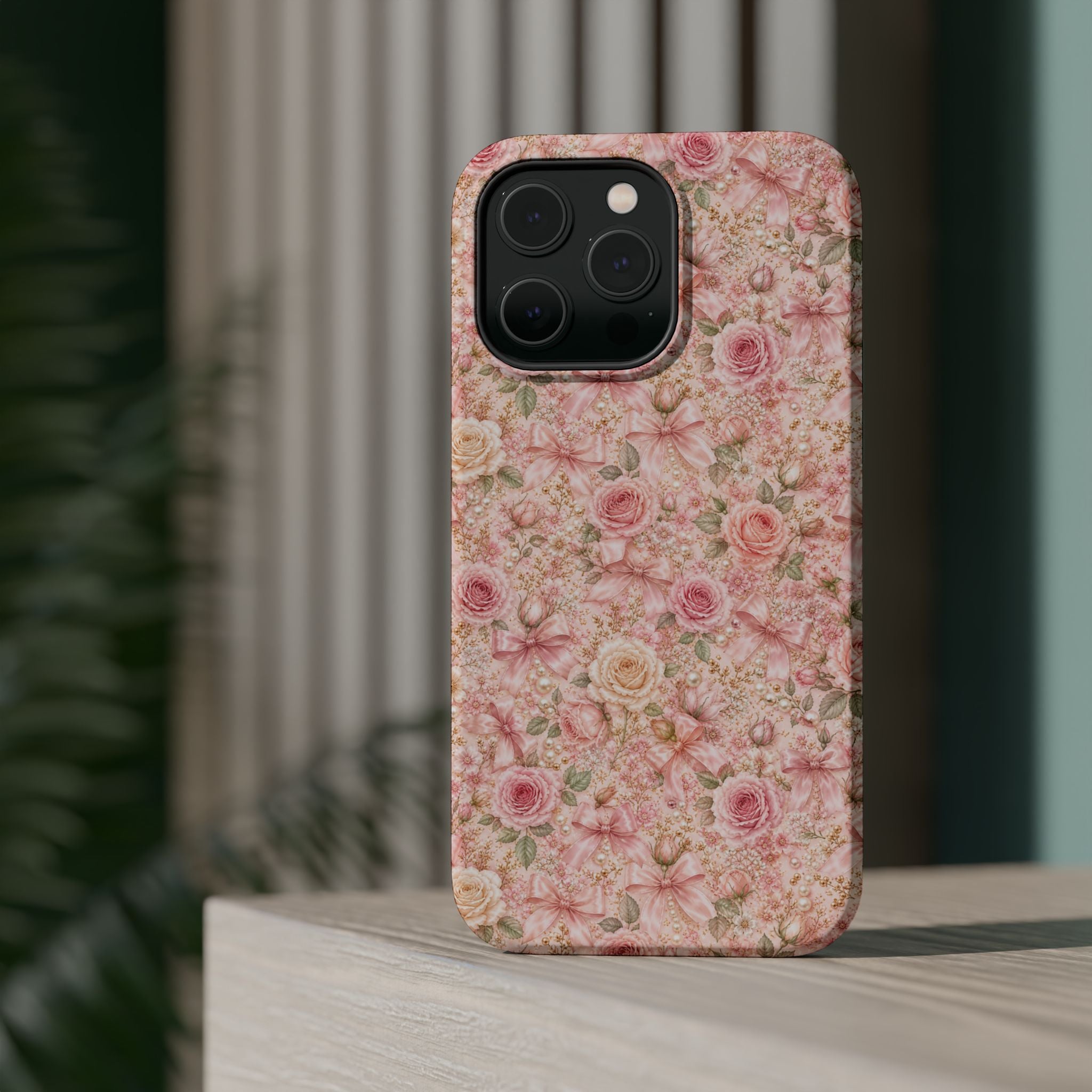 Floral Rose Pattern Magnetic Impact-Resistant Phone Case iPhone and Samsung