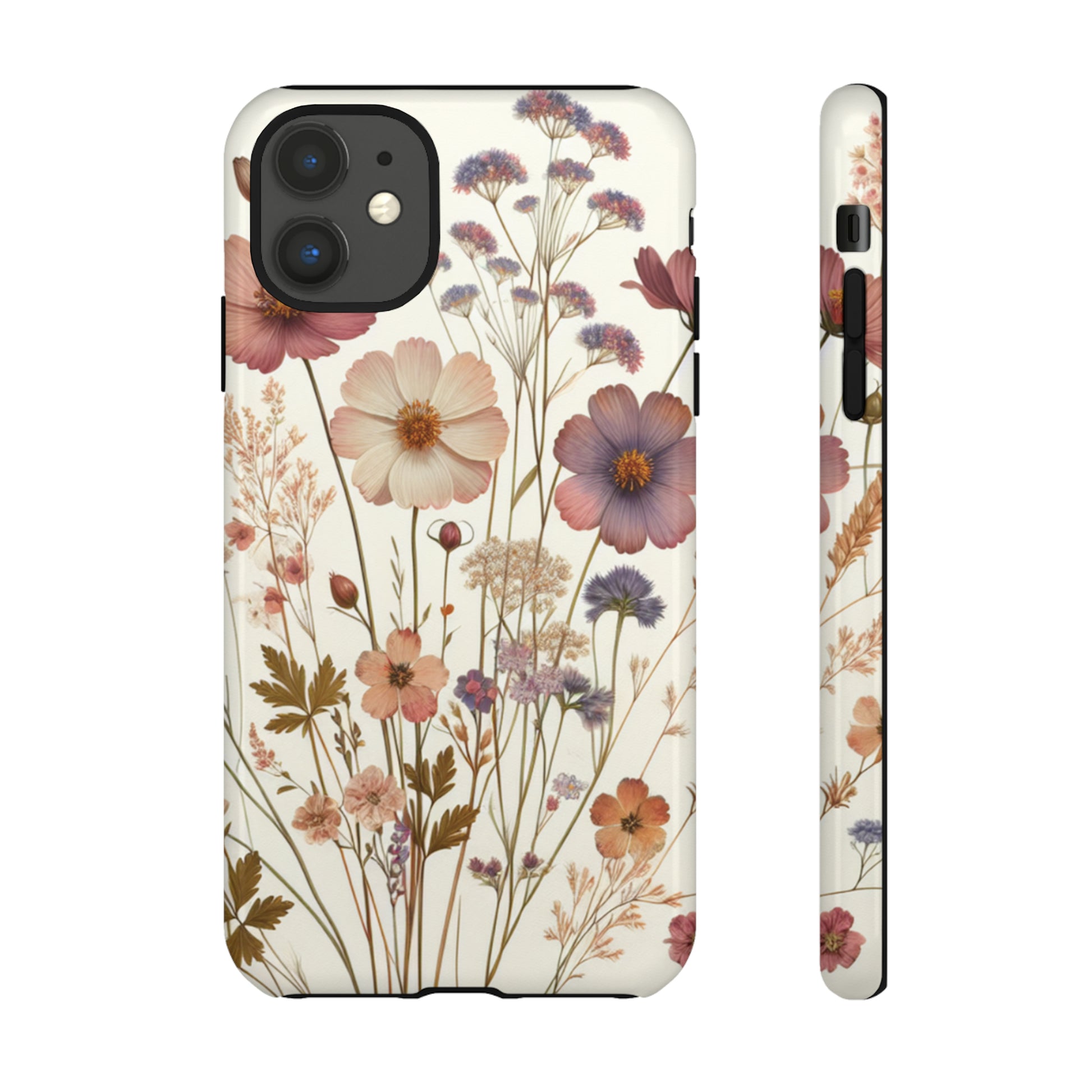 Wildflower Boho Luxury Phone Tough Case Floral Elegant Durable Stylish for Modern Devices iPhone 15, Samsung iPhone Samsung Accessory Gift for Her.