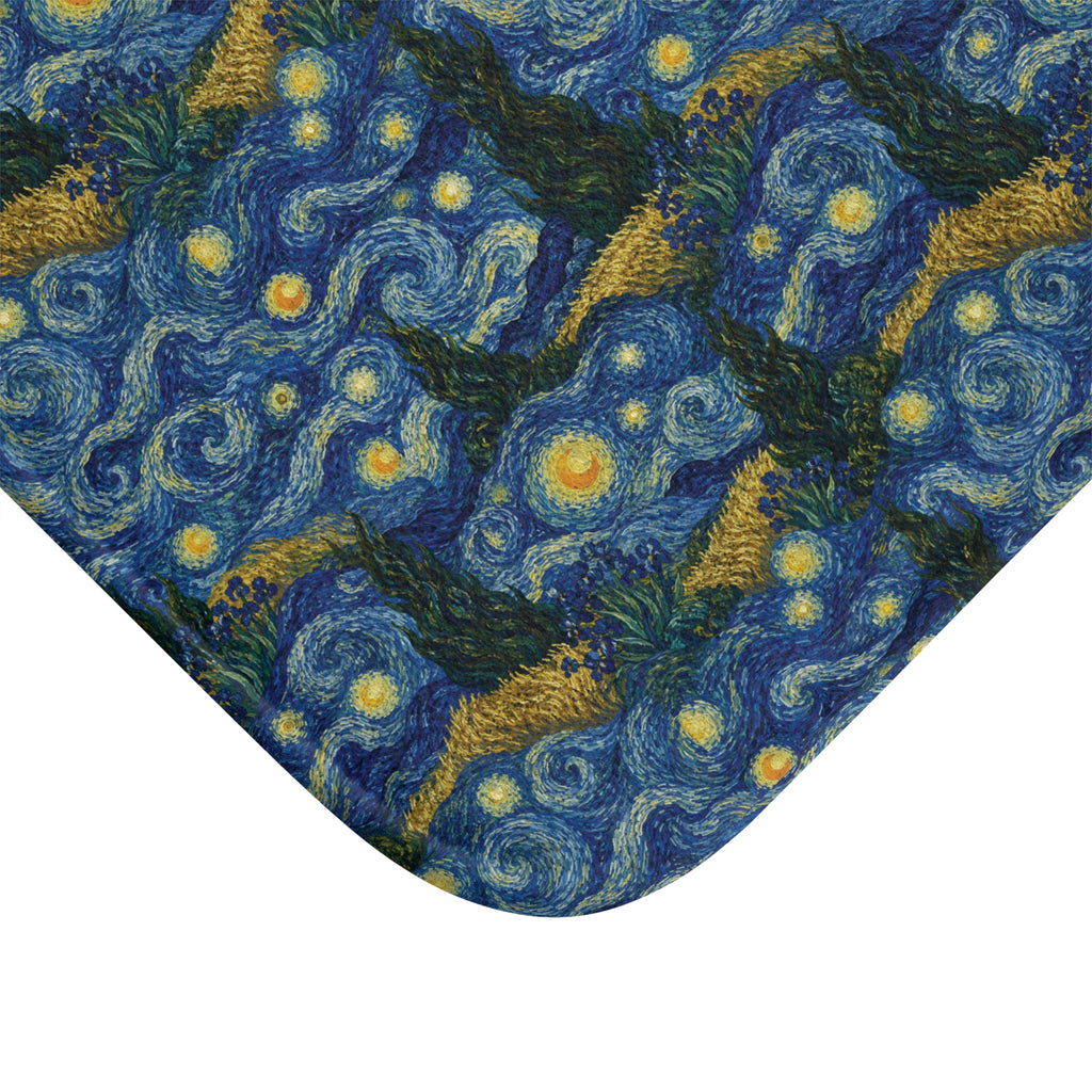 Van Gogh Illusion Bath Mat — Elegant Art Lover Floor Rug Office