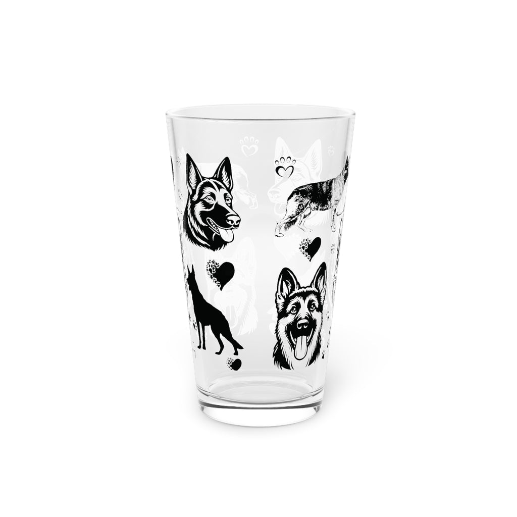 German Shepherd Pint Glass — 16 oz Glass for Dog Lovers