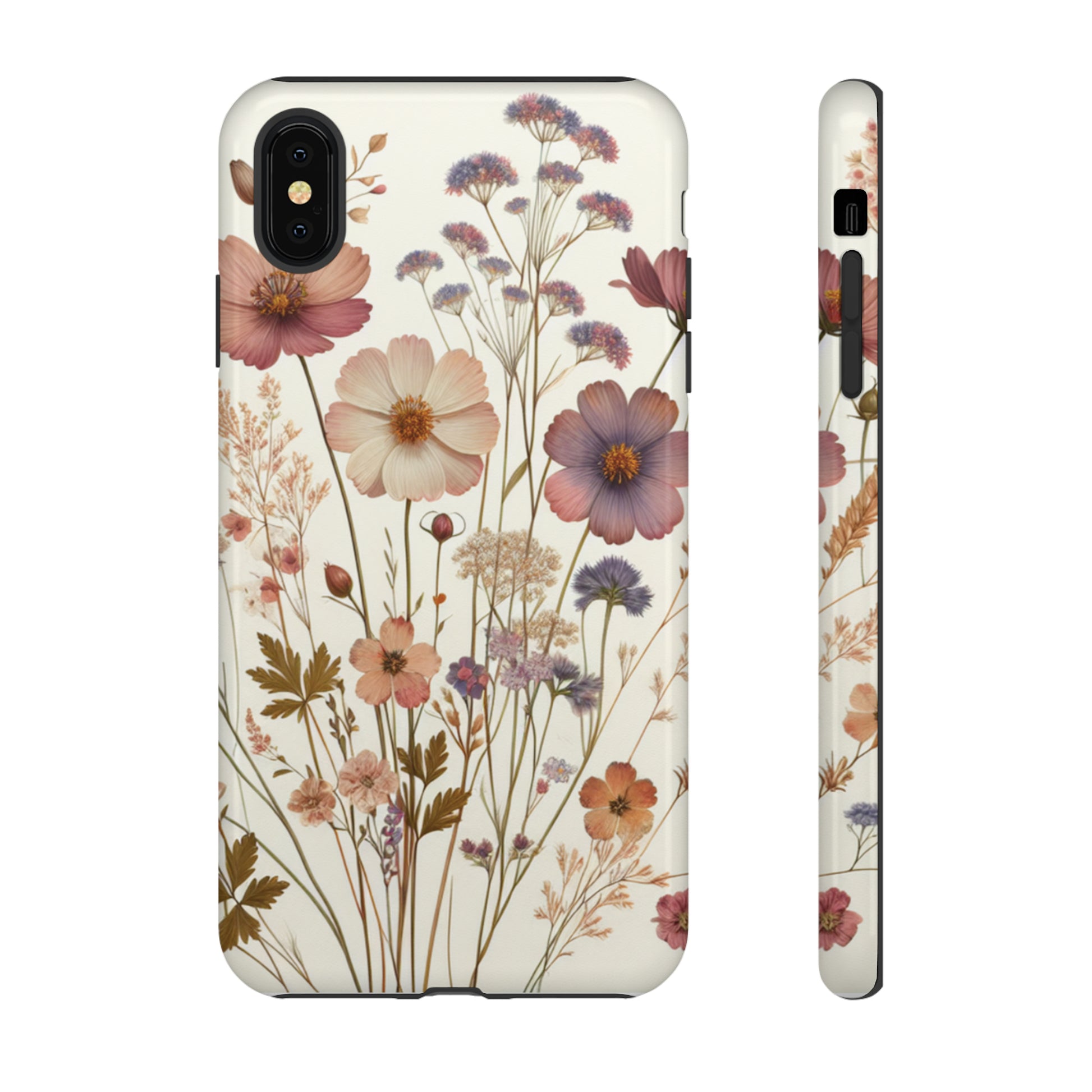 Wildflower Boho Luxury Phone Tough Case Floral Elegant Durable Stylish for Modern Devices iPhone 15, Samsung iPhone Samsung Accessory Gift for Her.