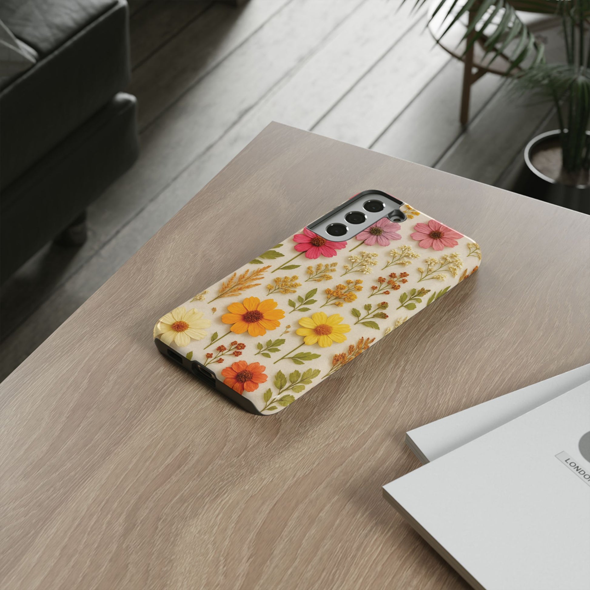 Dried Flowers Illusion Phone Case – Realistic Botanical Aesthetic, Colorful Pressed Floral Art, Trendy Nature-Inspired Protective Cover  iPhone & Samsung Models