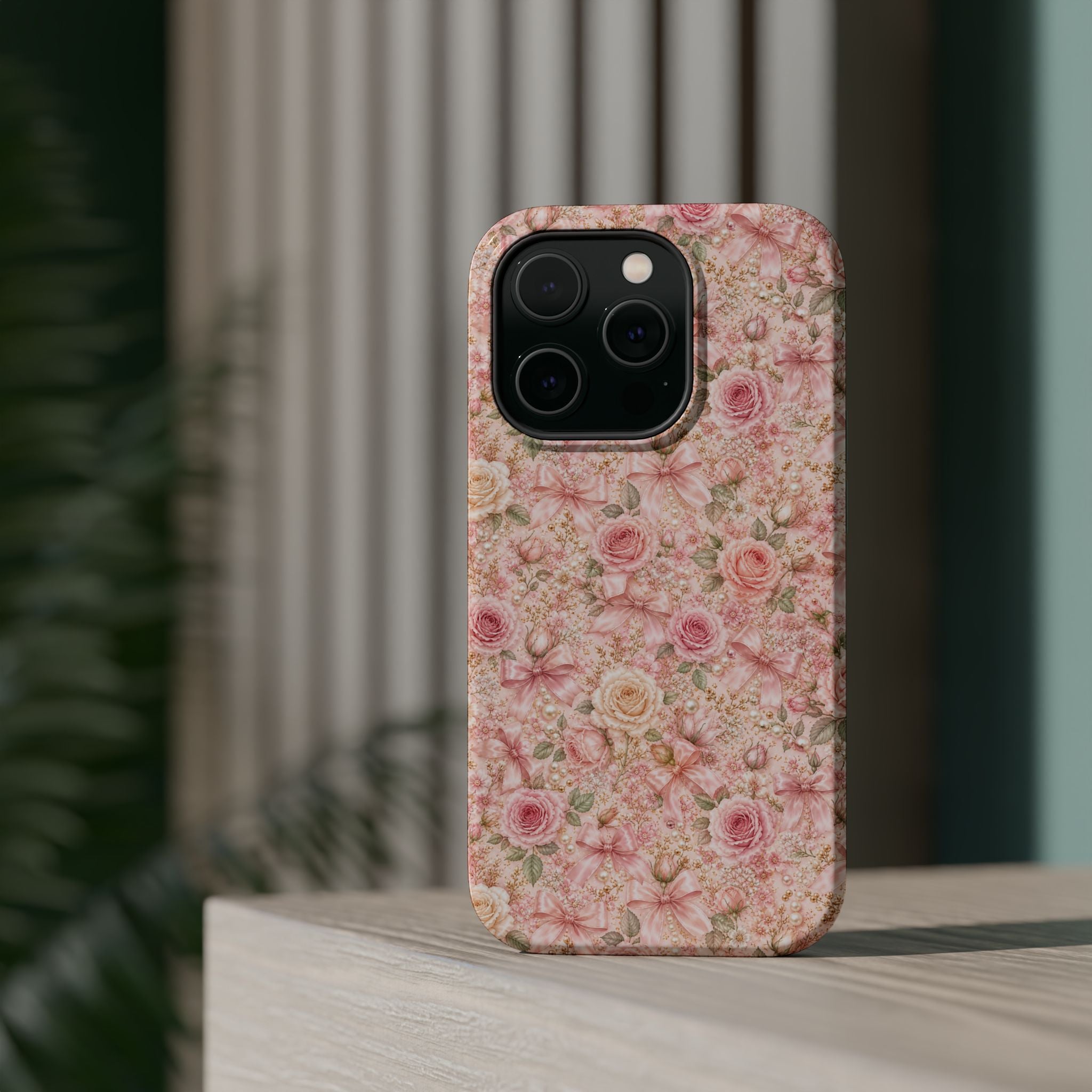 Floral Rose Pattern Magnetic Impact-Resistant Phone Case iPhone and Samsung