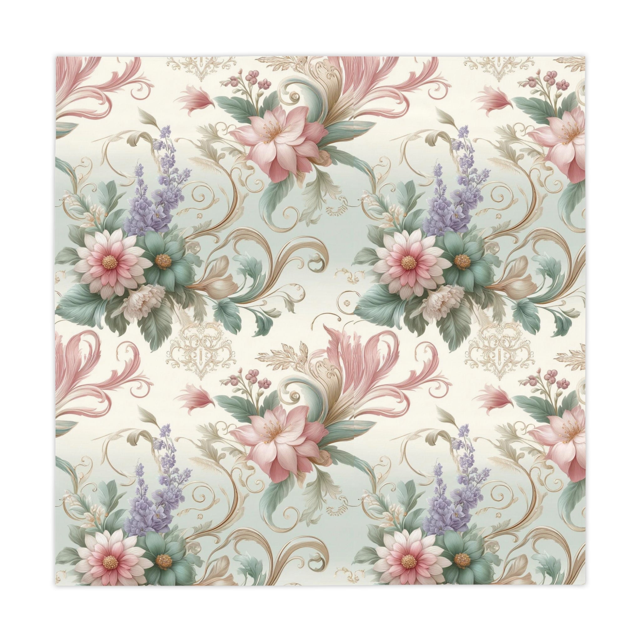 Elegant Floral Pastel Tablecloth with Delicate Leaves and Gold Accents - Perfect for Adding a Sophisticated Charm to Your Dining Room Weddings, Birthdays all Events  and Occasions - MRSBYVALLE