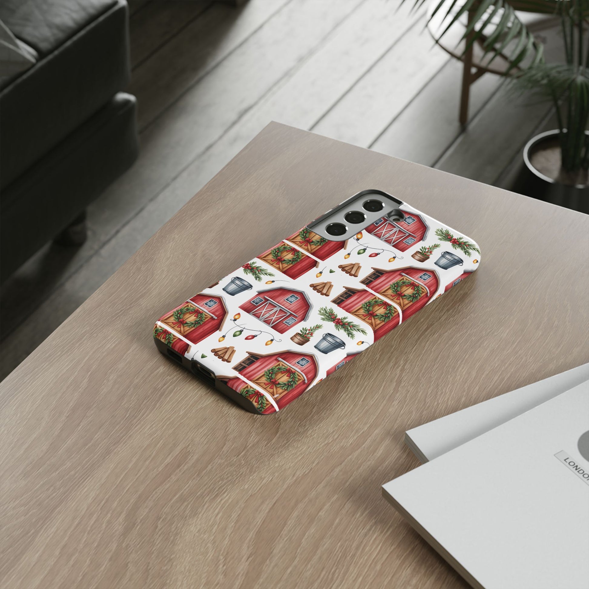 Farmhouse Christmas Design Phone Case - Stylish, Protective Cover for All Models Gift for Mom Accessory Gift for Her