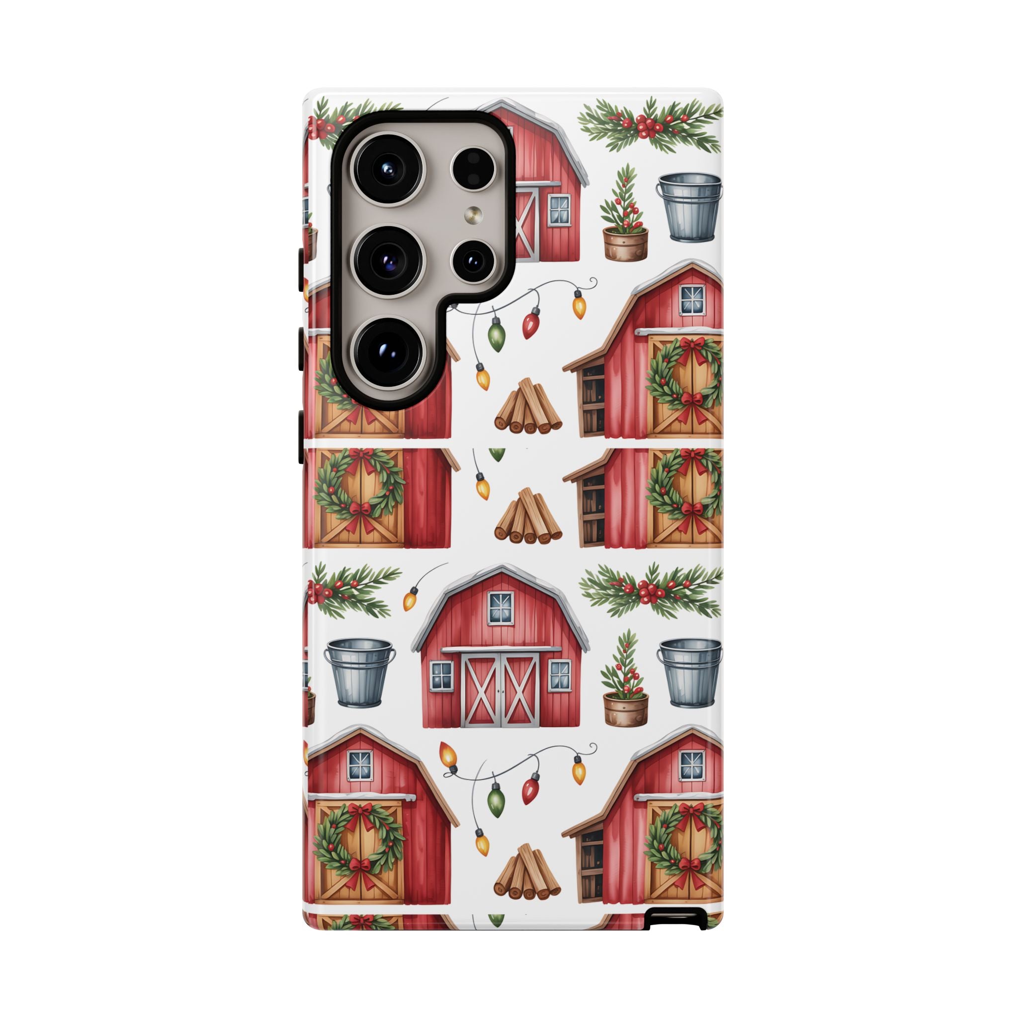 Farmhouse Christmas Design Phone Case - Stylish, Protective Cover for All Models Gift for Mom Accessory Gift for Her