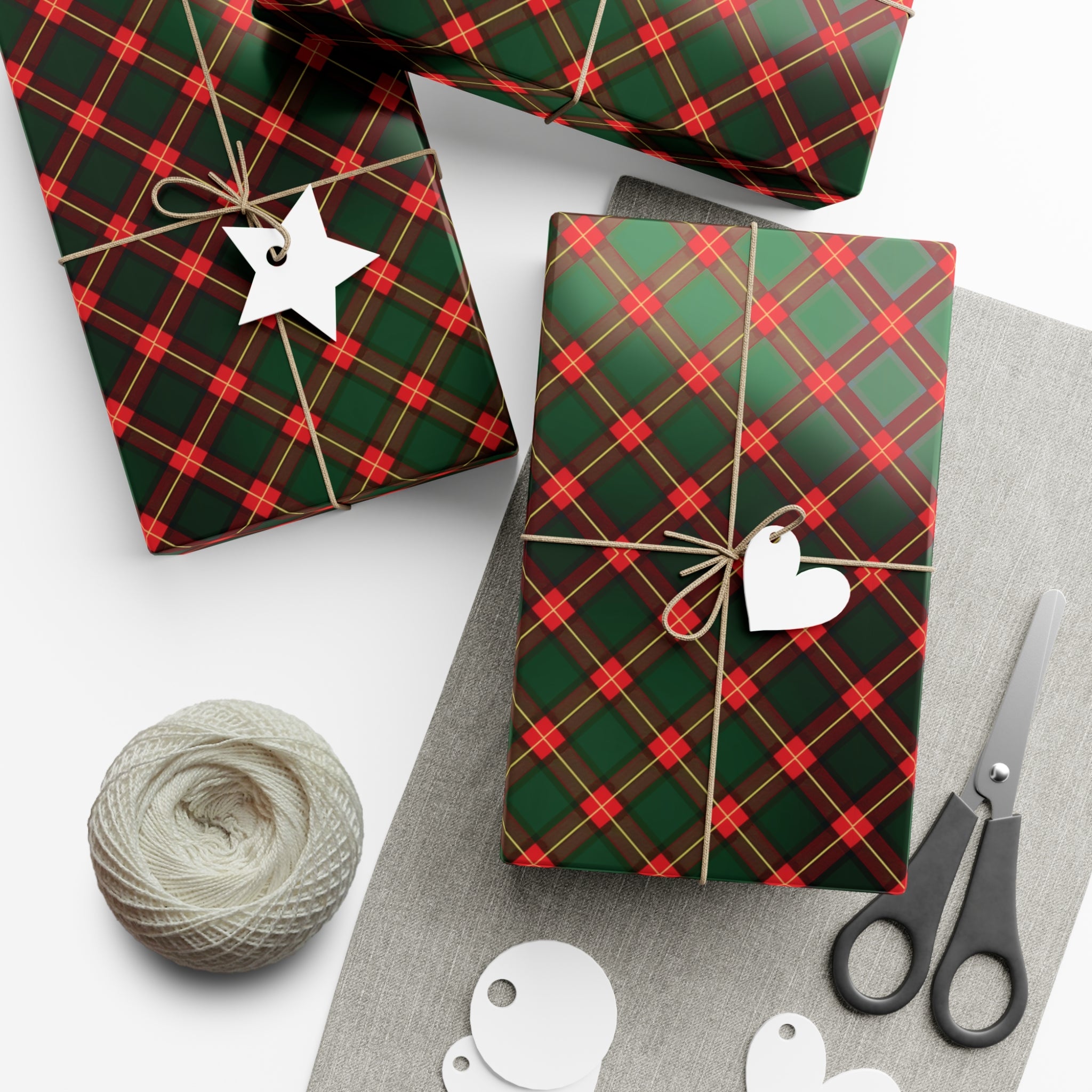 Festive Red & Green Plaid Wrapping Paper - Classic Holiday Gift Wrap for Christmas Presents, Adds Seasonal Charm, Premium Quality Wrapping for All Gifts - MRSBYVALLE