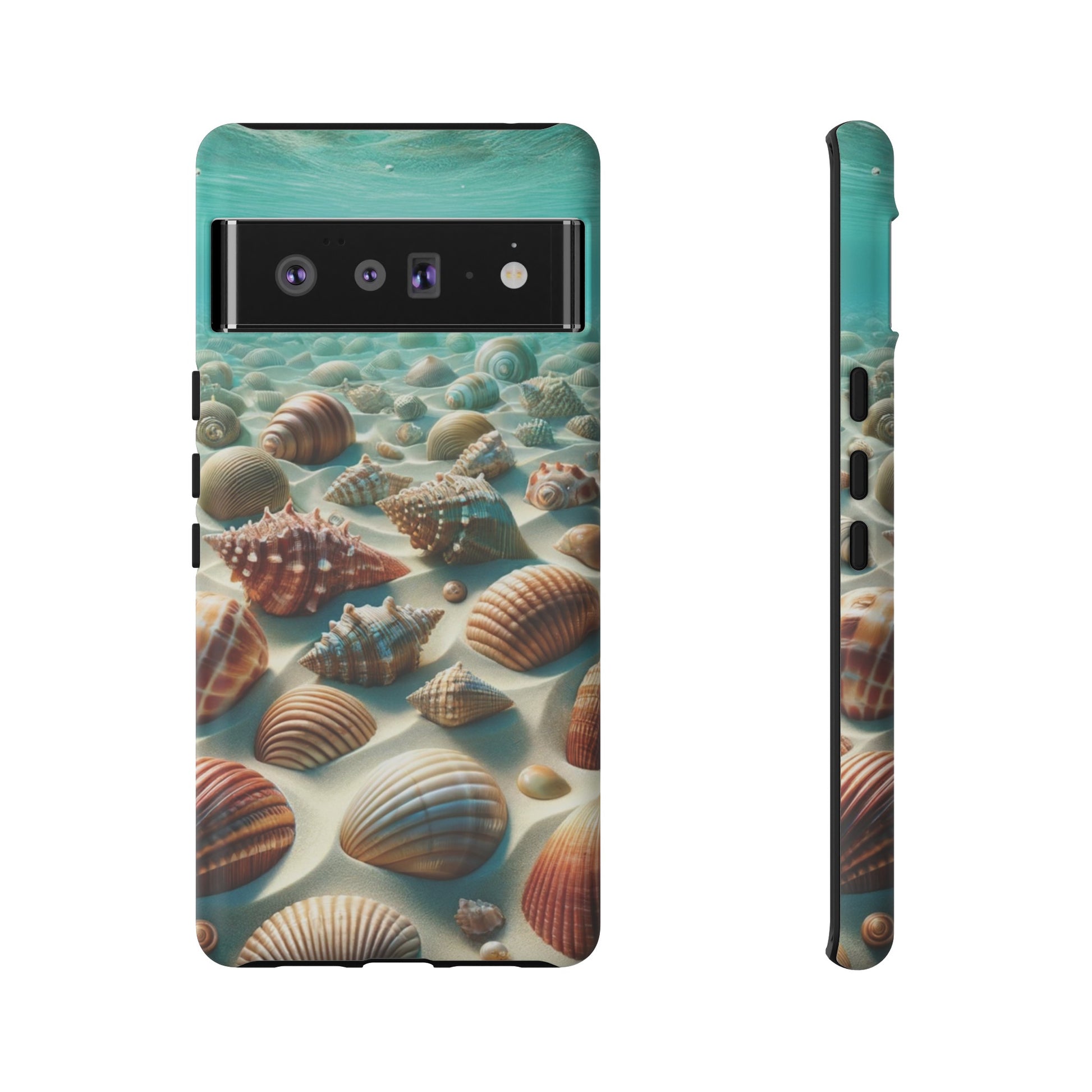 Plush Ocean Bliss Turquoise Seashell Ocean Beach View Protective Phone Case Gift for Her Phone 15, Samsung iPhone Samsung Gift for Her Case iPhone 15, Samsung iPhone Samsung Accessory Gift for Her.