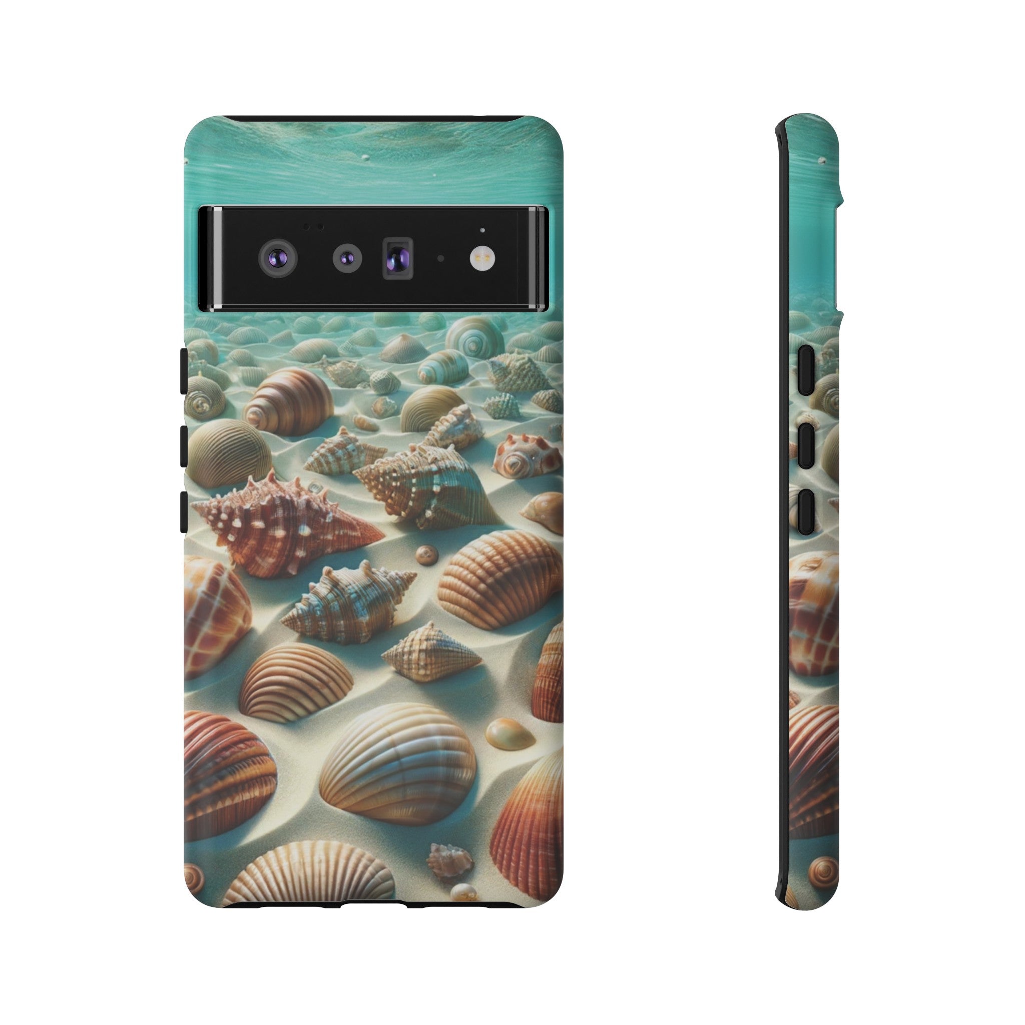 Plush Ocean Bliss Turquoise Seashell Ocean Beach View Protective Phone Case Gift for Her Phone 15, Samsung iPhone Samsung Gift for Her Case iPhone 15, Samsung iPhone Samsung Accessory Gift for Her.