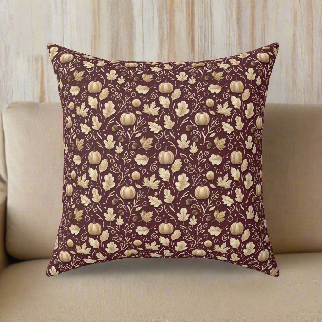 Decorative pillow with floral pattern on a white background