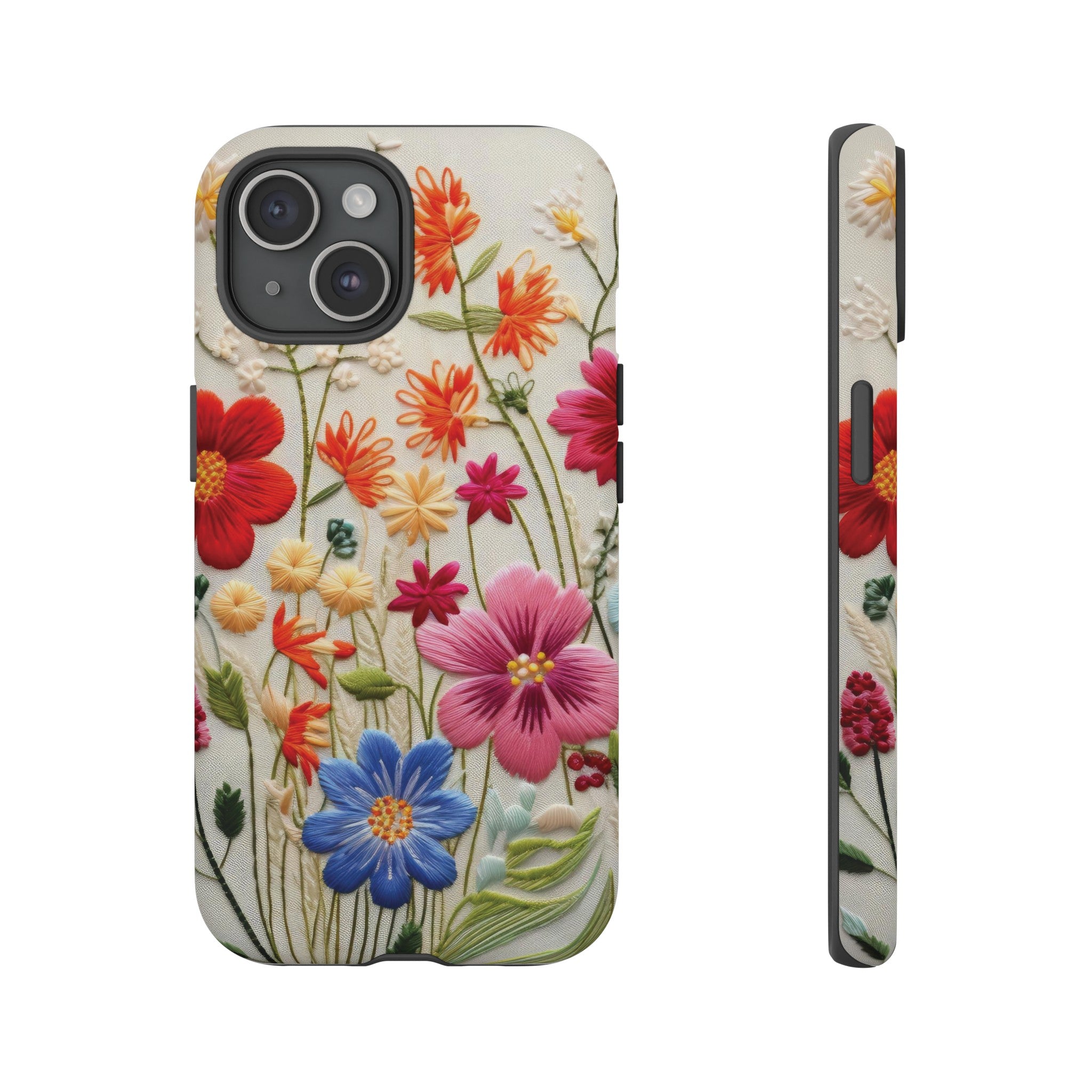3D Floral Phone Case Elegant Faux Flower Durable for iPhone Samsung Smartphone iPhone 15, 14, 13 Samsung Gift for Mom