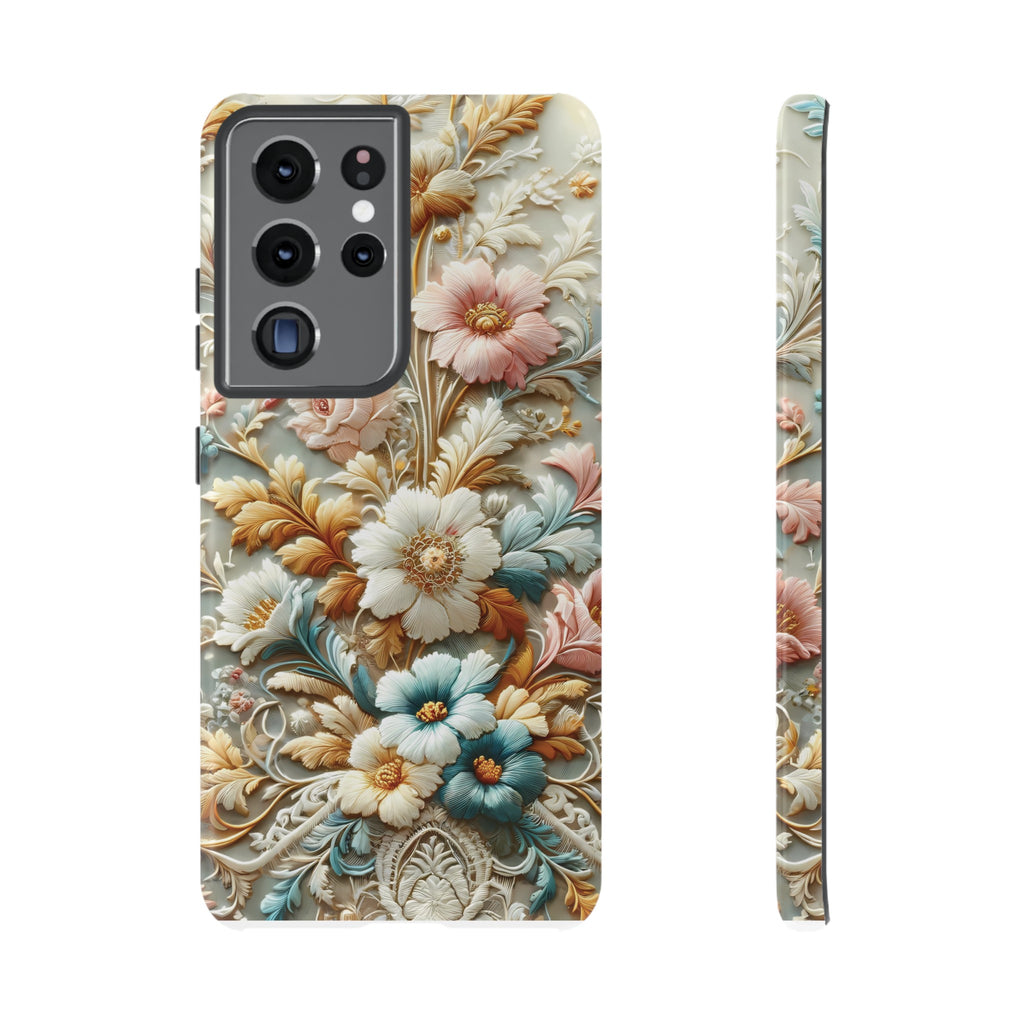 3D Elegant Faux Flowers Phone Case Stylish & Durable for iPhone Samsung Gift iPhone 15, 14, 13 Samsung Pixel Gift for Mom Accessory Gift for Her