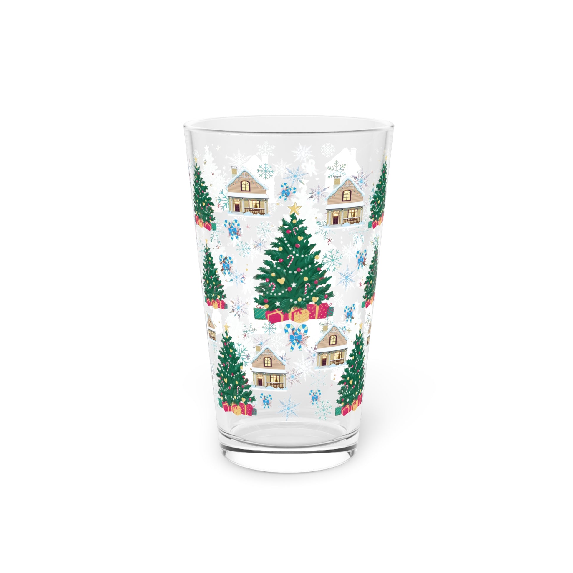 Christmas Trees 16oz Pint Glass Modern Style for Cocktails, Mocktails, Beer, and Water Perfect for Every Occasion Mother's Day Party Drinkware, Housewarming Perfect Gift Party Drinkware, Cocktail, Wedding Perfect for Parties - MRSBYVALLE