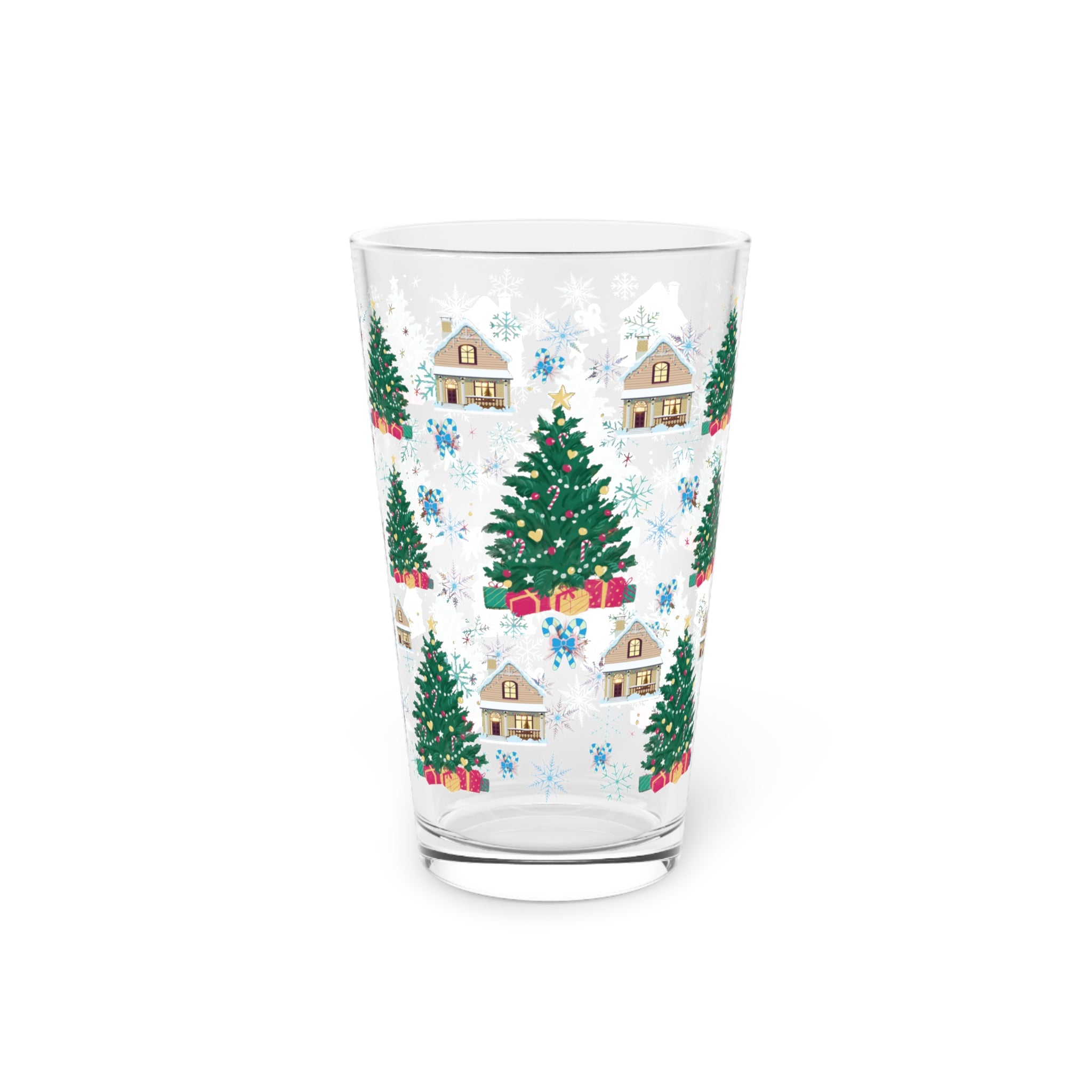 Christmas Trees 16oz Pint Glass Modern Style for Cocktails, Mocktails, Beer, and Water Perfect for Every Occasion Mother's Day Party Drinkware, Housewarming Perfect Gift Party Drinkware, Cocktail, Wedding Perfect for Parties - MRSBYVALLE