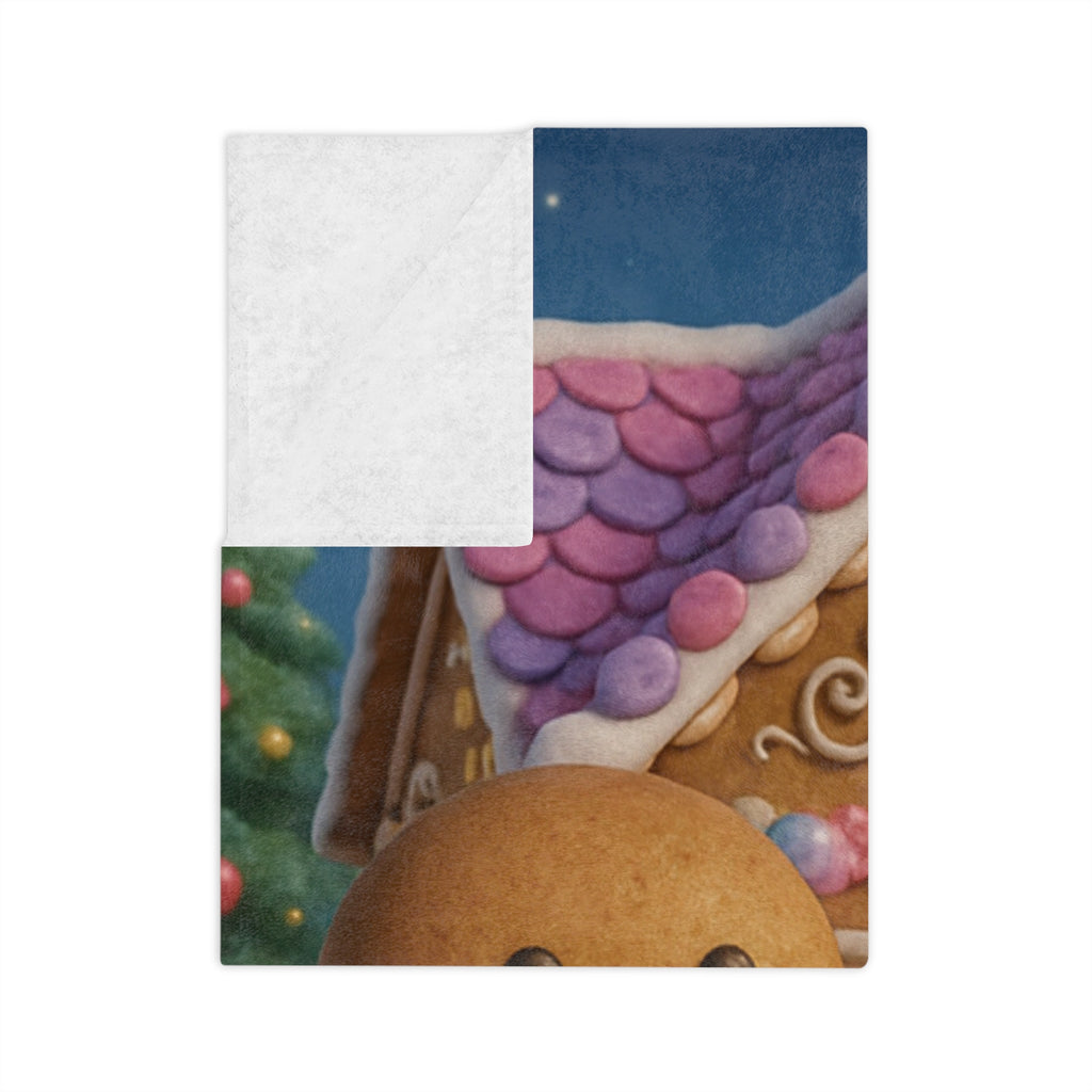 Cozy Microfiber Blanket Gingerbread Family Design | Perfect Gift for Her, Fun Holiday or Housewarming Present, Cute & Festive Decor
